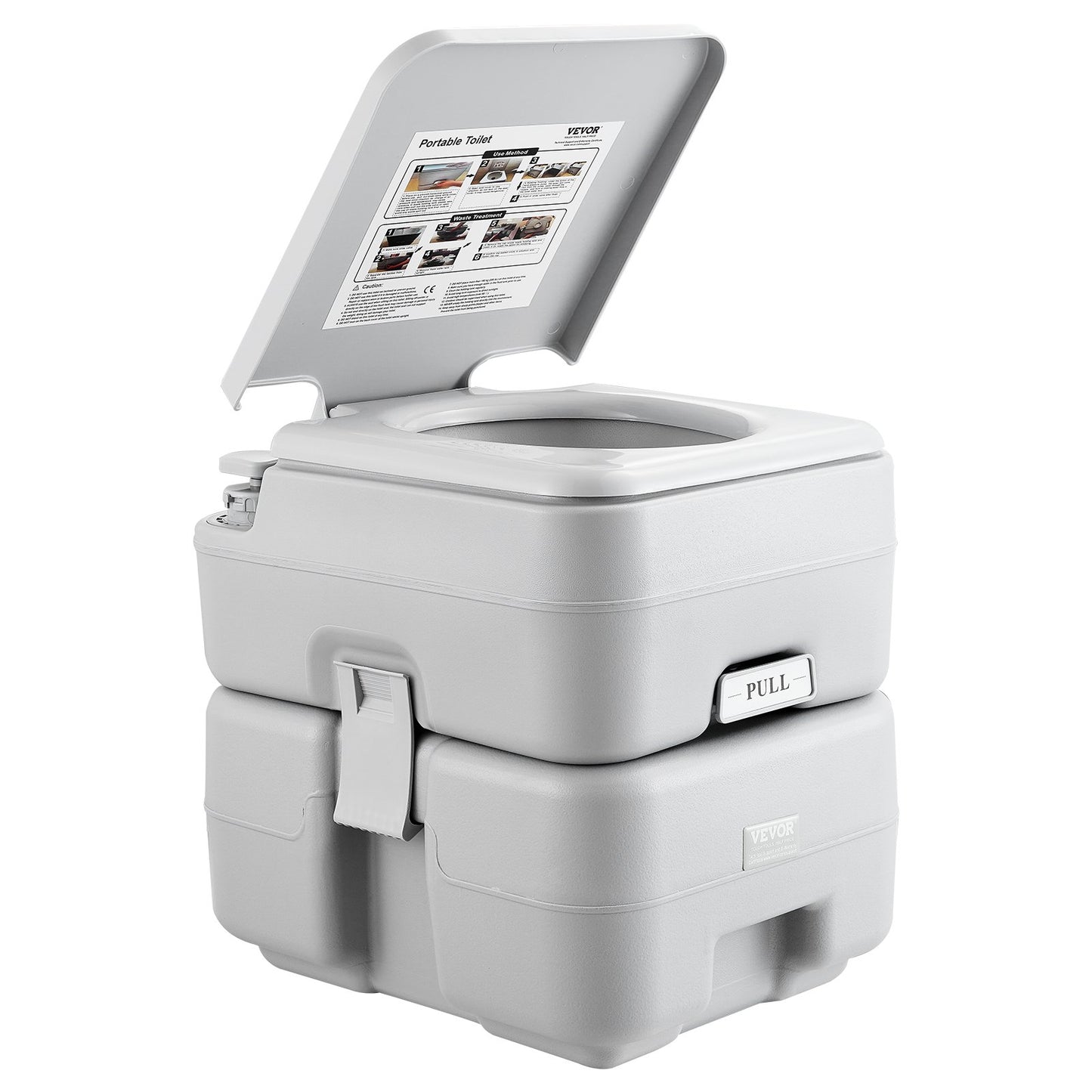 Portable Toilet Flush Travel Camping 5.3 Gal Commode Potty with Carry Bag
