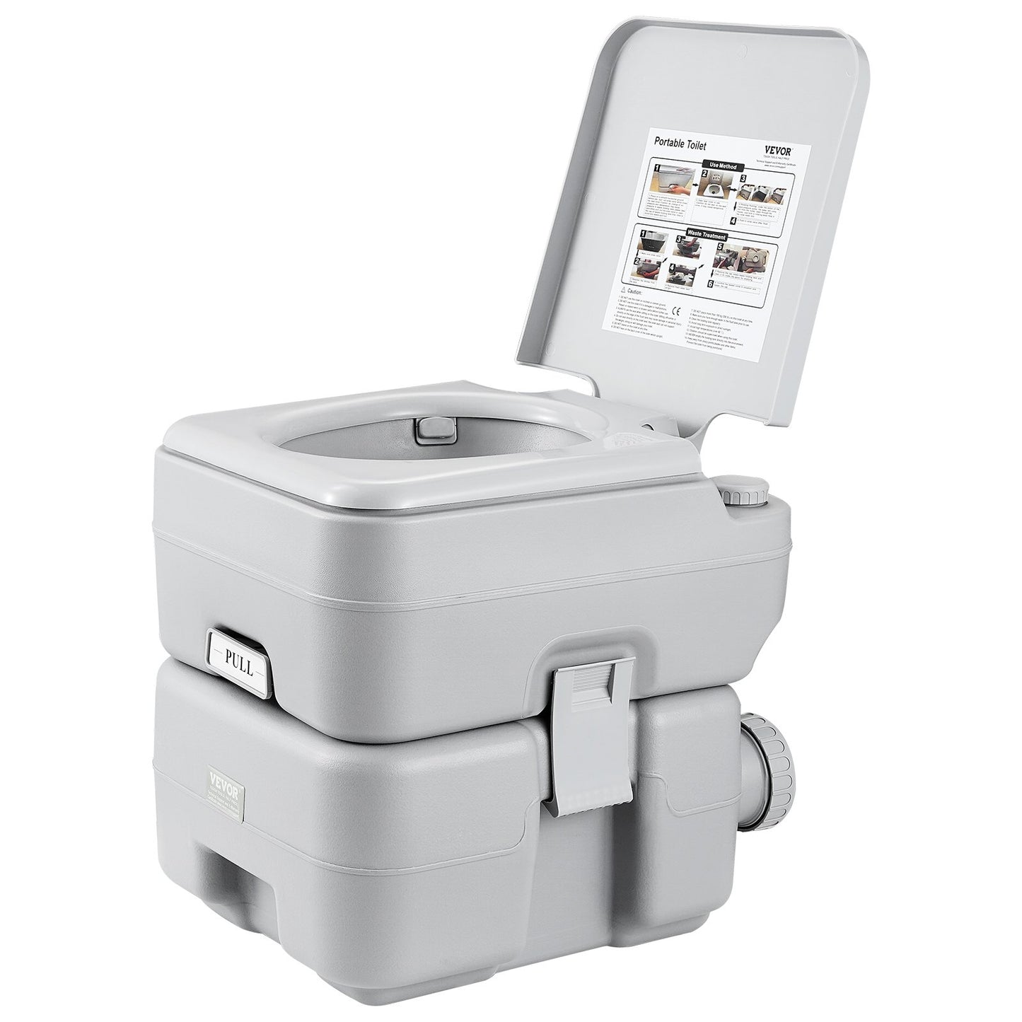 Portable Toilet Flush Travel Camping 5.3 Gal Commode Potty with Carry Bag