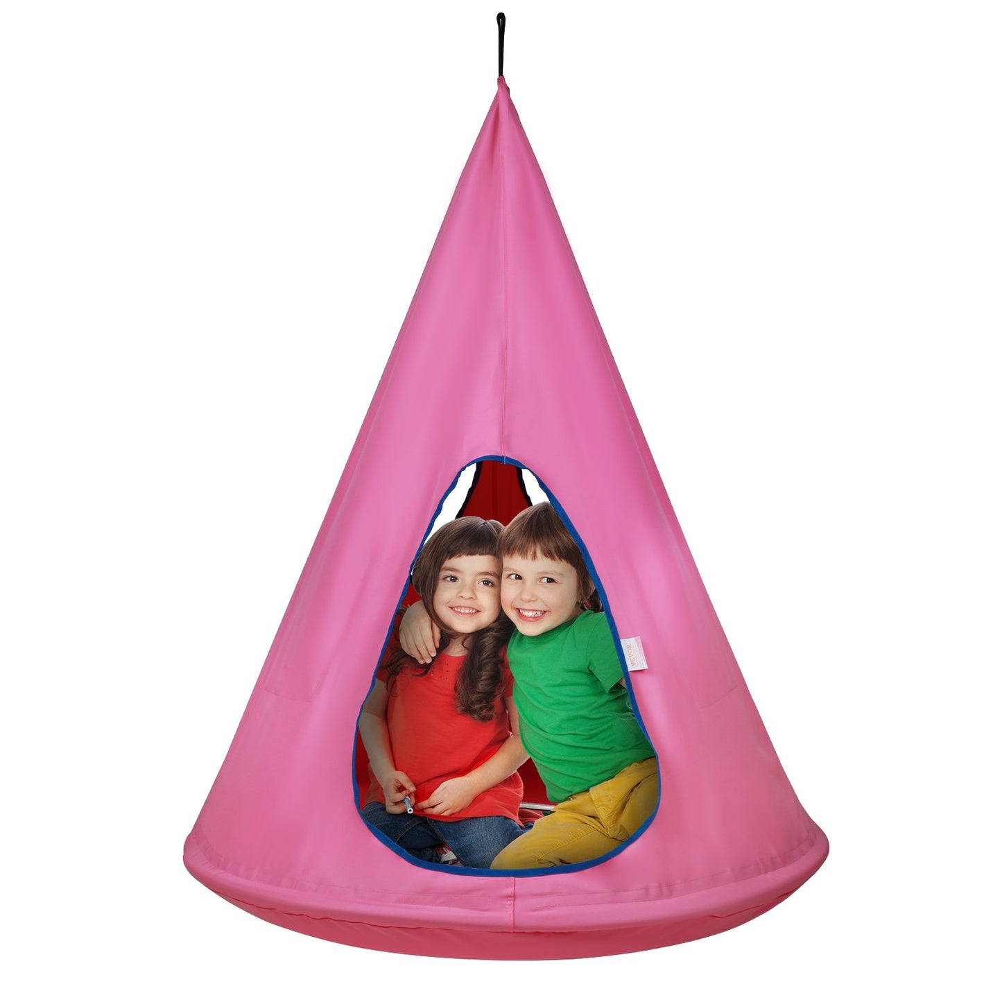 Kids Nest Chair, Hängmatta stol med justerbart rep, Hängmatta stol för barn inomhus och utomhus (39" D x 52" H), 250lbs Viktkapacitet, Rosa