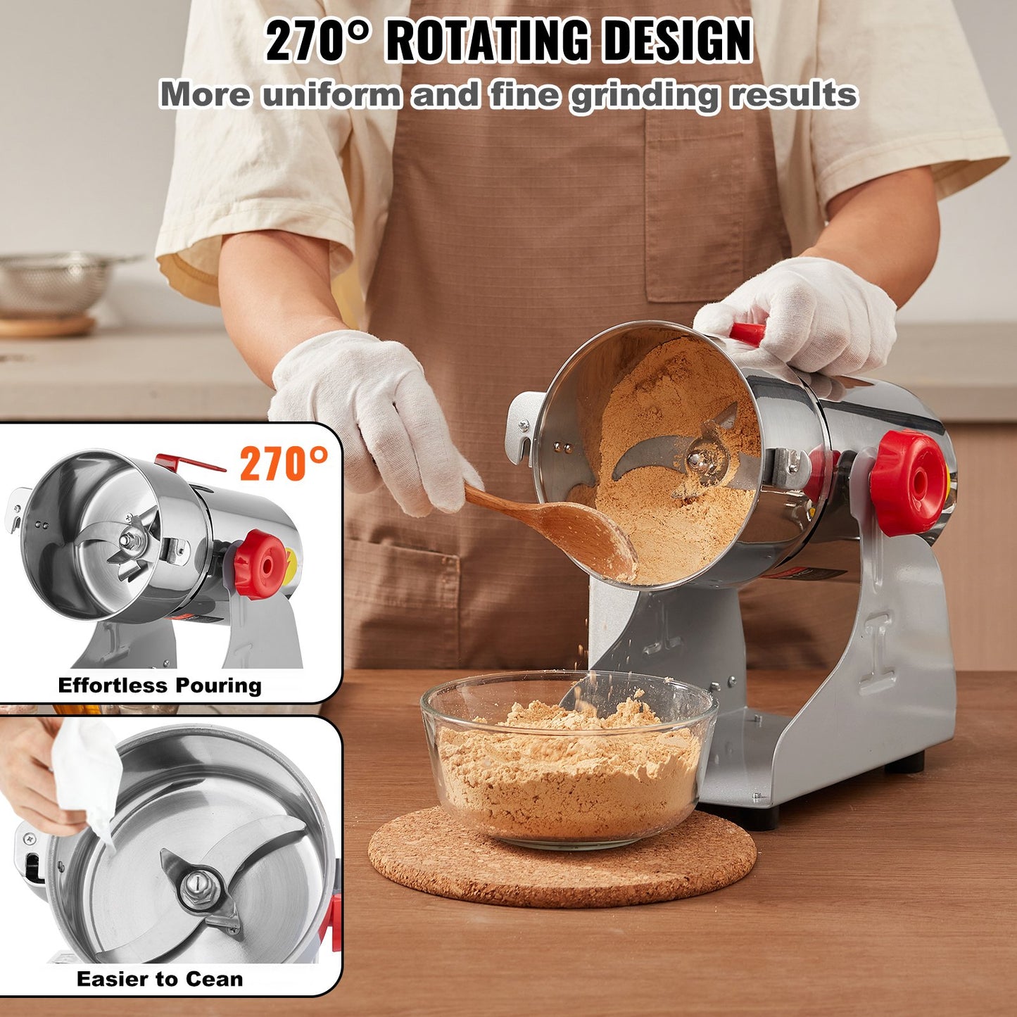 300g Commercial Spice Grinder Electric Grain Grinder High Speed Grinder