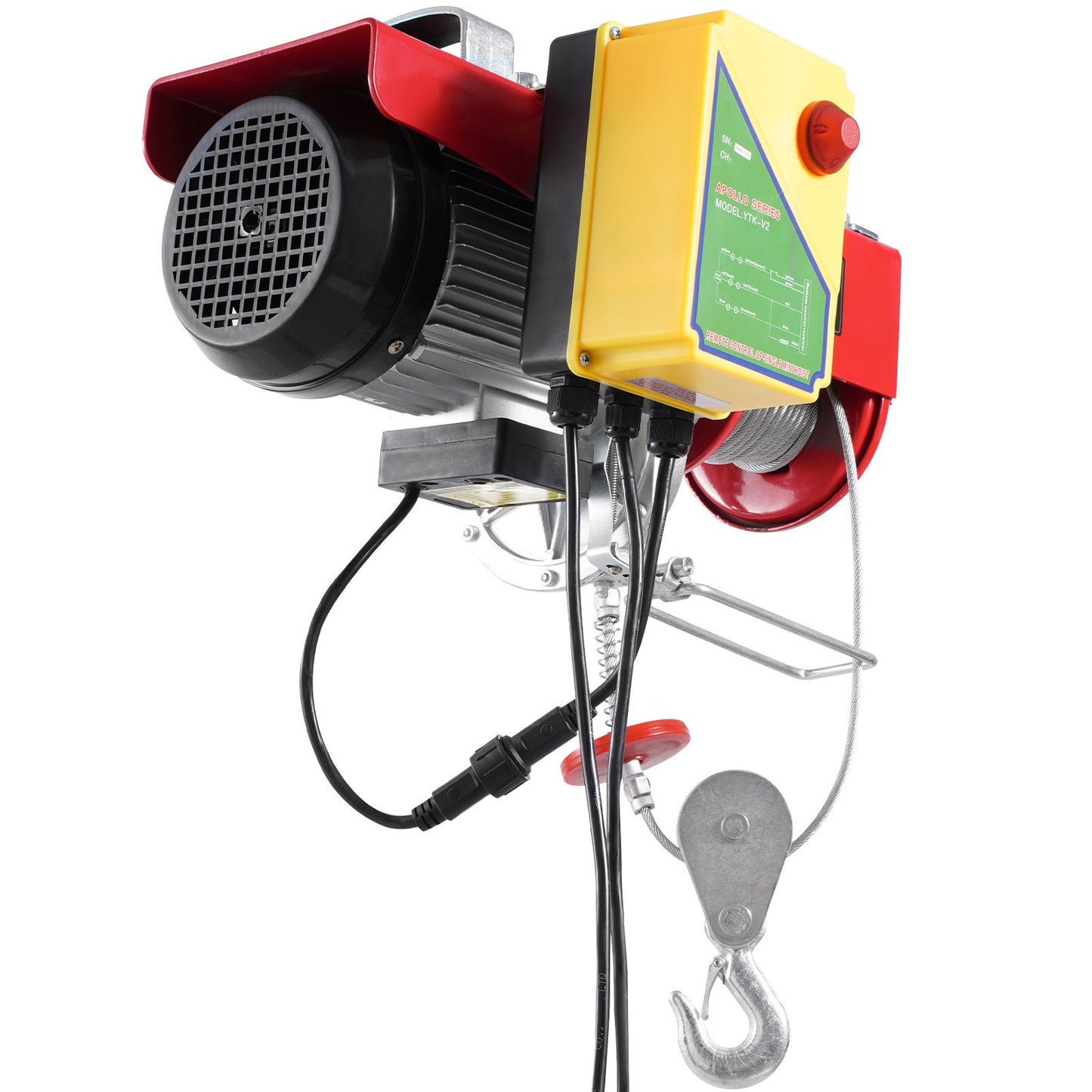 Elektrisk lyftkranvinsch 2200 lbs 328 fot trådlös & 14 fot kabelansluten fjärrkontroll
