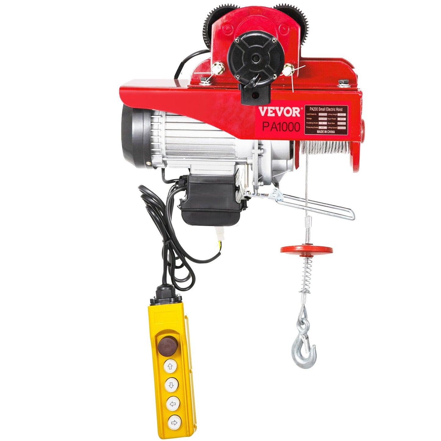 Electric Wire Rope Hoist with Trolley, Electric Wire Rope Hoist with Trolley Remote Control Industry 1000KG/2200LBS Capacity