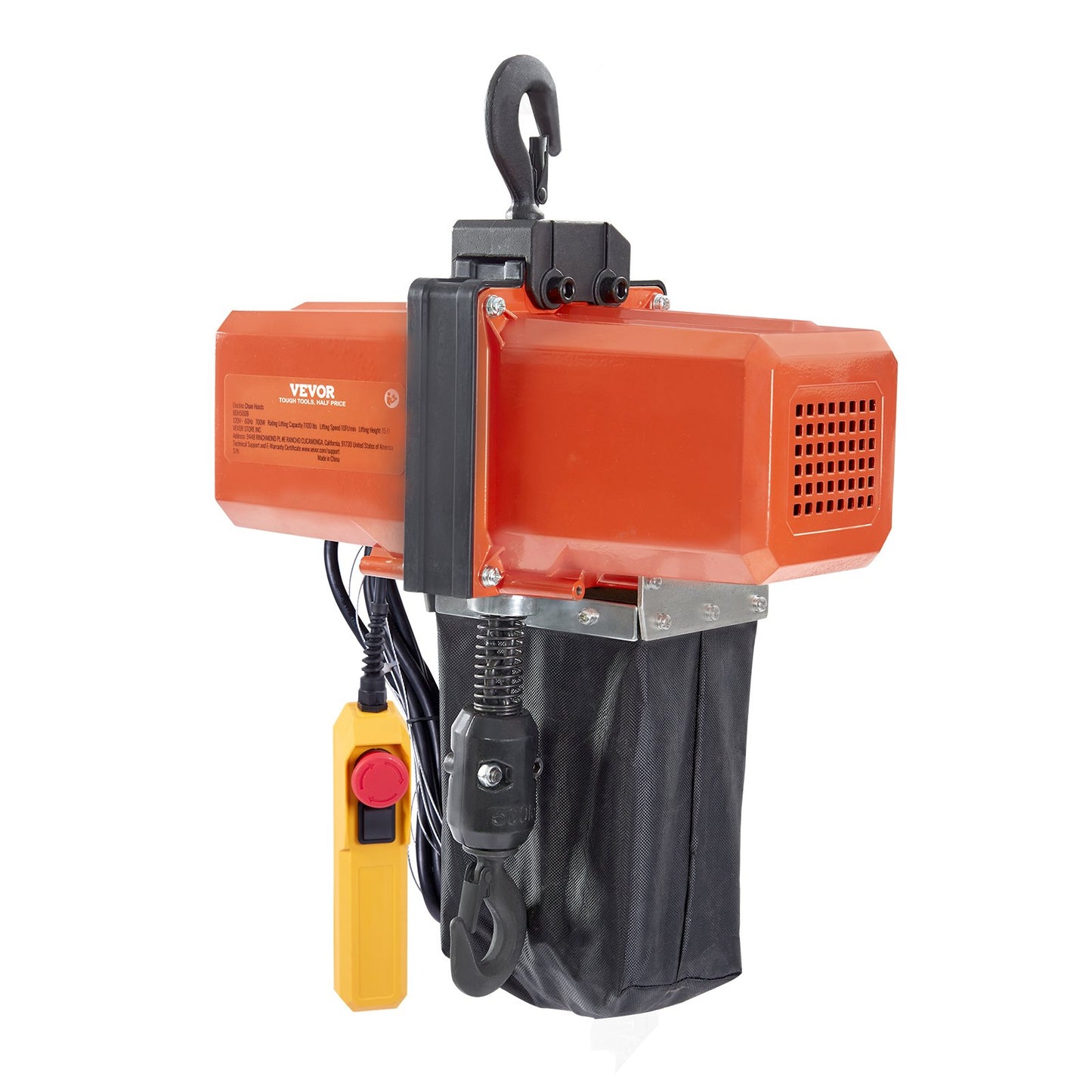 Elektrisk kedjetelfer Enfas krantelfer 1100 lbs Last 15 fot lyft