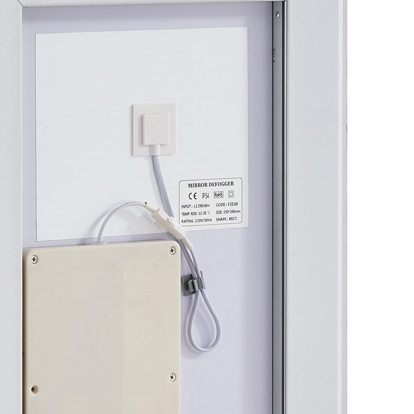 LED Bathroom Mirror 3 Colors Anti-fog Wall Mounted Makeup Mirror 50 x 70 cm