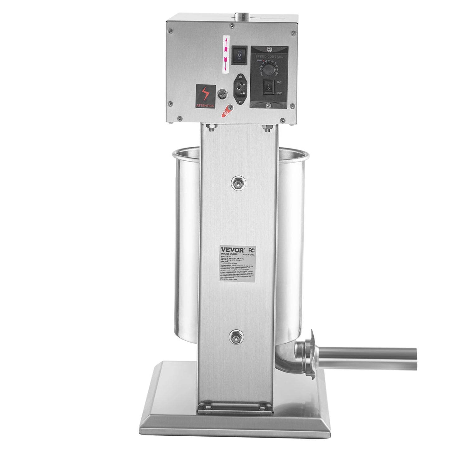 Elektrischer Wurstfüller, 10 l, Wurstmaschine mit variabler Geschwindigkeit, Edelstahl