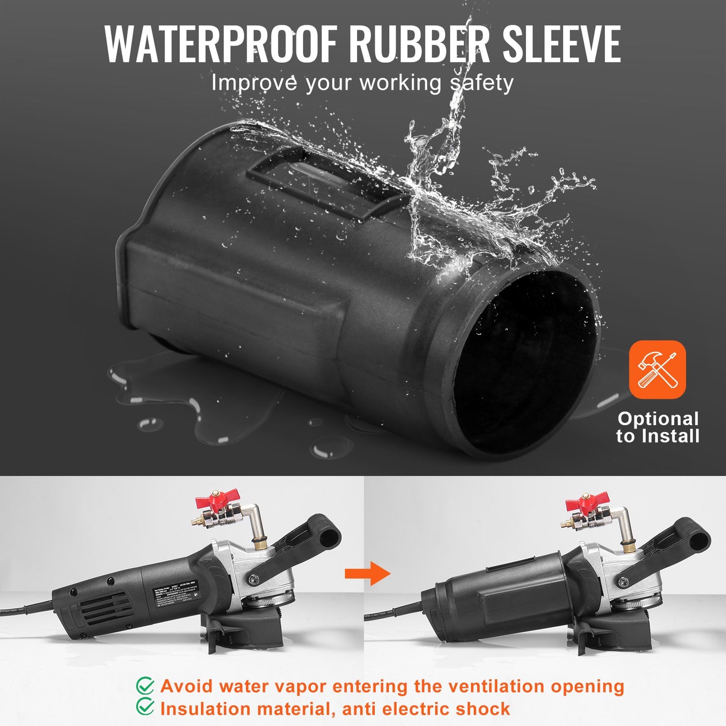 Wet Stone Polermaskin 4-tums elektrisk granitpolerare med 6 hastigheter och 7 pads