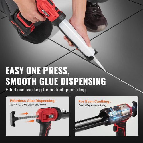 20V Cordless Electric Caulking Gun 10oz/300ml with 4 Adjustable Speeds | EU