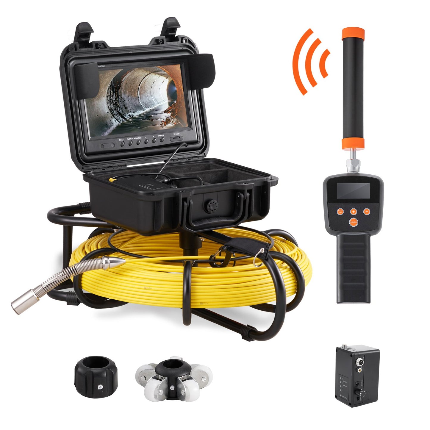 Kanalkamera, Rohrinspektionskamera mit 512-Hz-Sonde, 9-Zoll-720p-Display, 300 Fuß