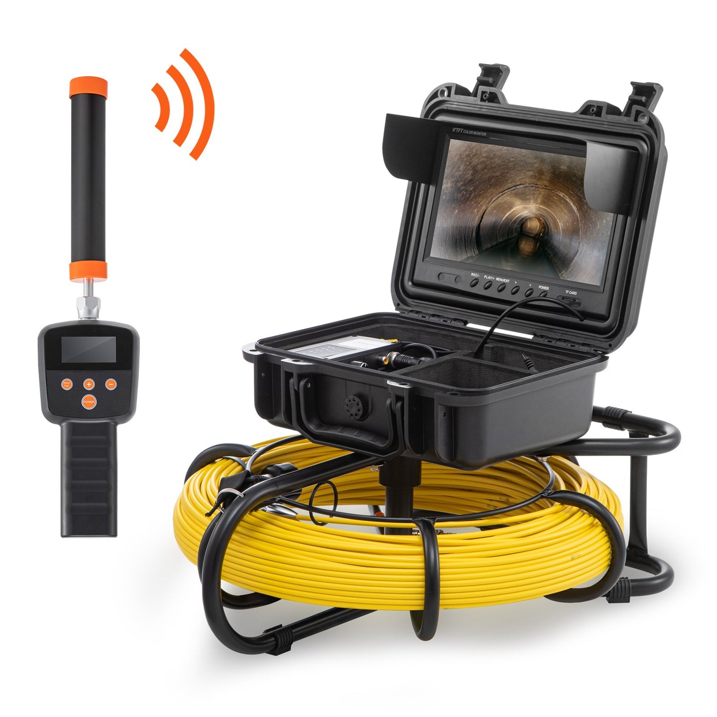 Kanalkamera, Rohrinspektionskamera mit 512-Hz-Sonde, 9-Zoll-720p-Display, 300 Fuß