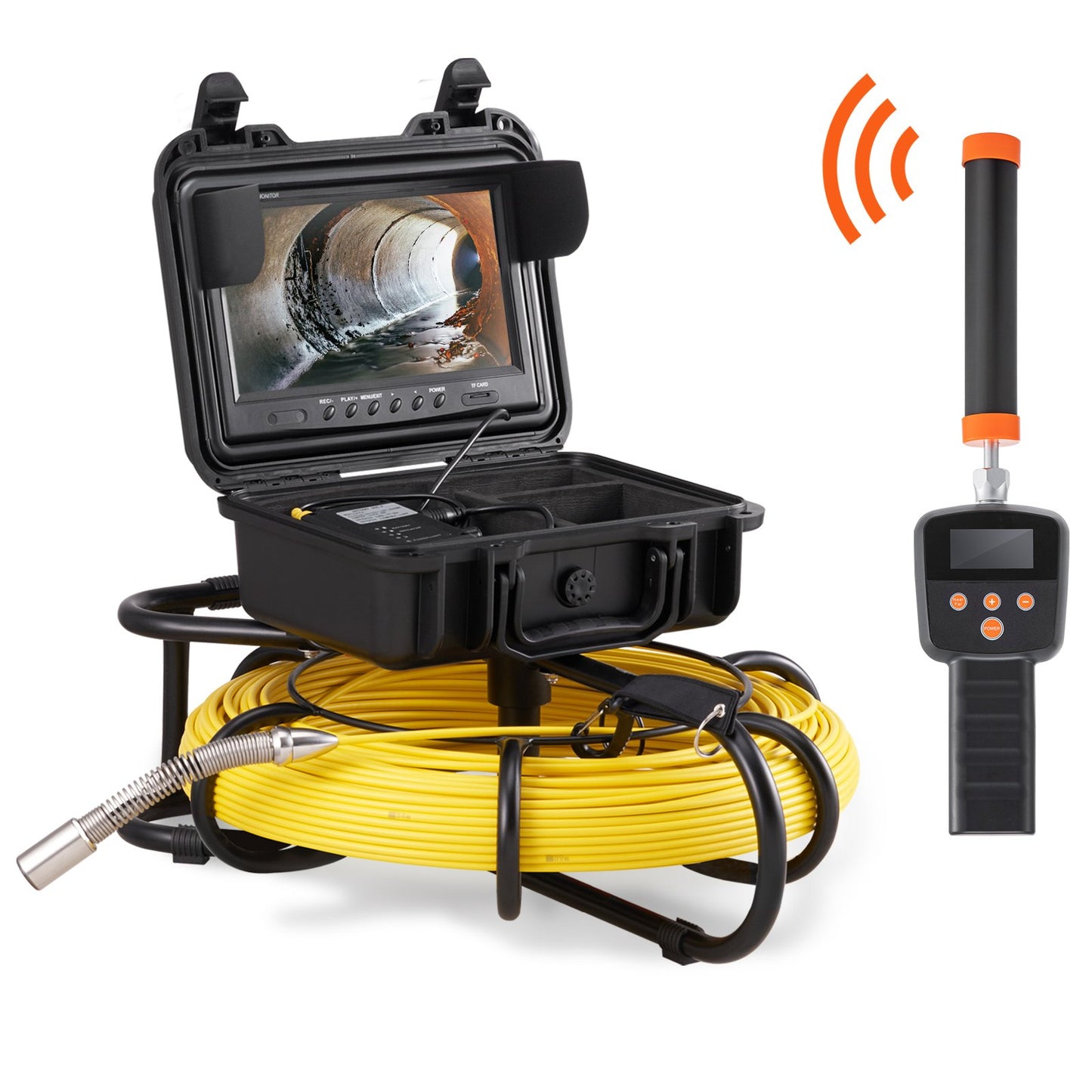 Kanalkamera, Rohrinspektionskamera mit 512-Hz-Sonde, 9-Zoll-720p-Display, 300 Fuß