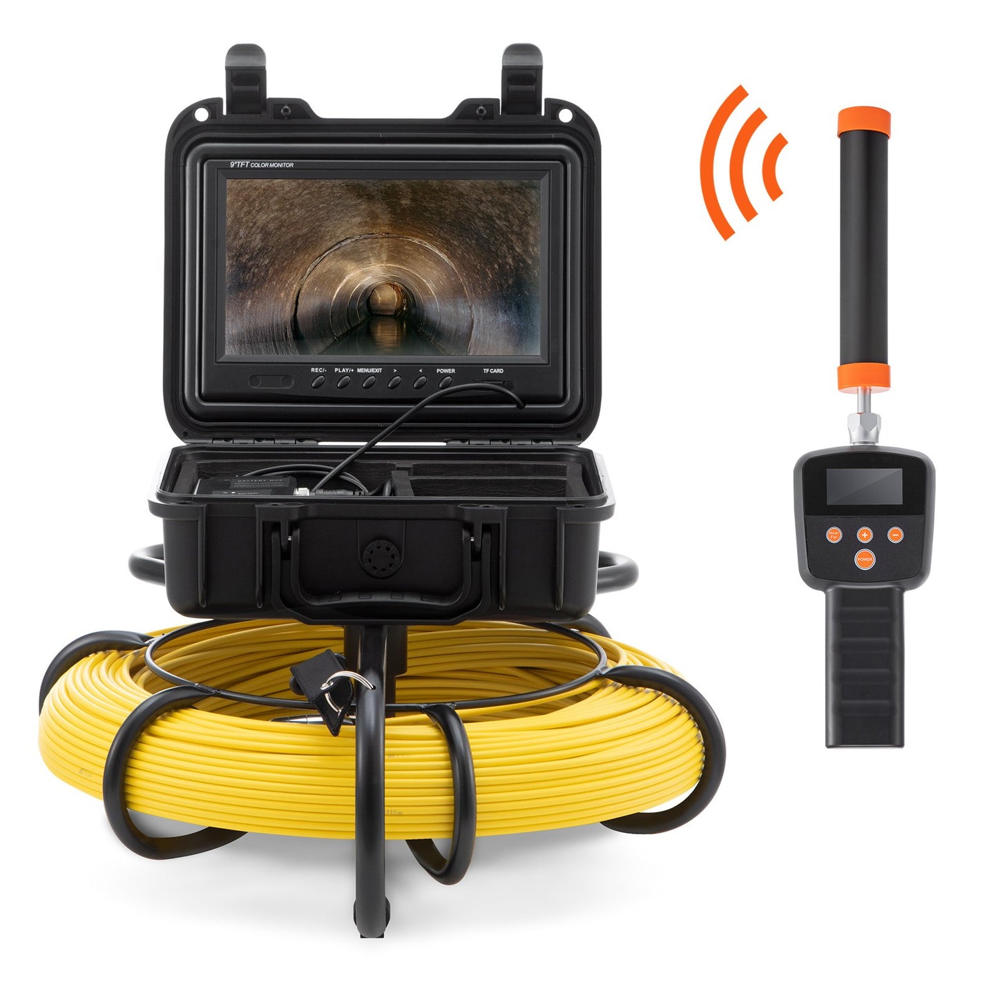 Kanalkamera, Rohrinspektionskamera mit 512-Hz-Sonde, 9-Zoll-720p-Display, 300 Fuß