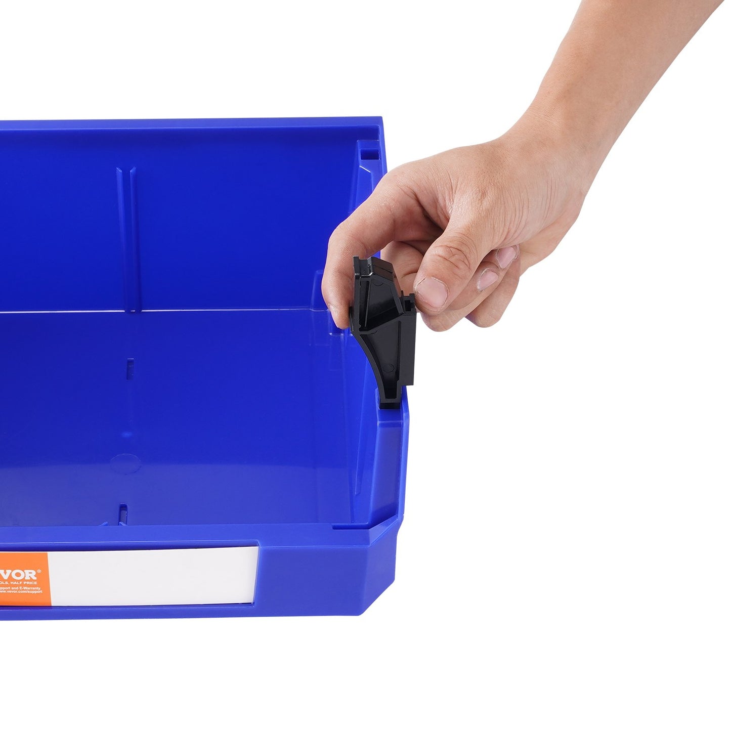 Plastic Storage Bins, (11" x 11" x 5"), Hanging Stackable Storage Bins, Blue/Red, 6-Pack, Heavy Duty Stacking Containers for Closet, Kitchen, Office or Pantry Organization