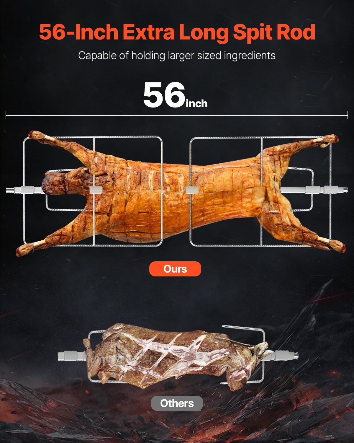 Roaster Spit Rotisserie BBQ Grill Pig Lamb Chicken Roaster 60W 286 LBS