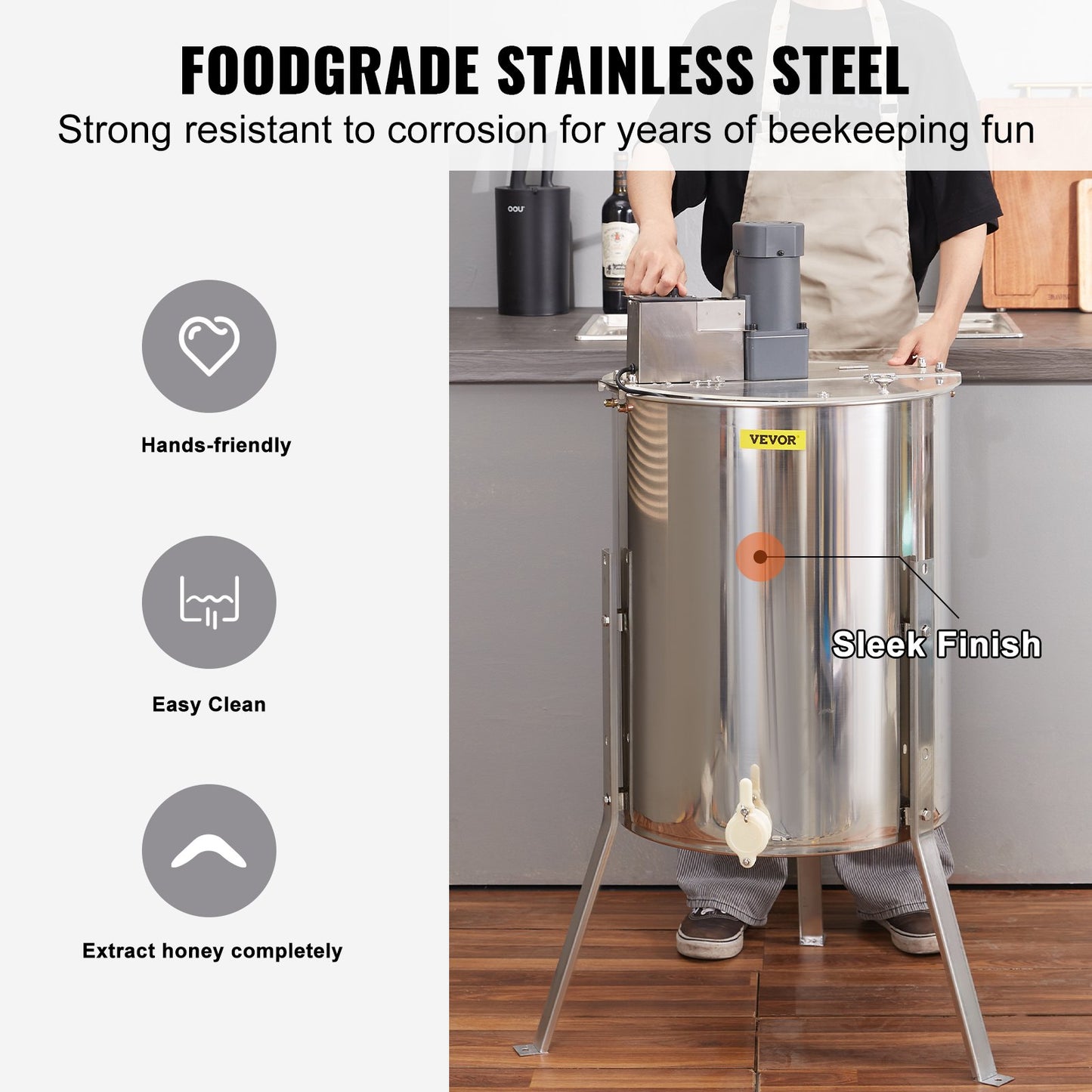 Honey extractor Electric honey extractor Beekeeping equipment 4/8 frames Stainless steel