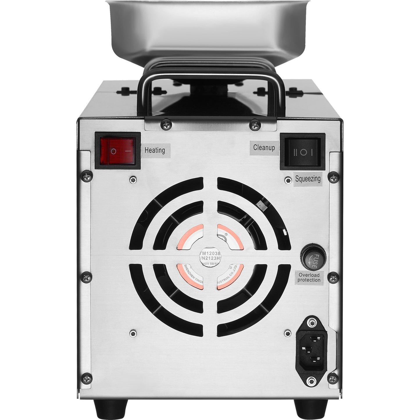 Elektrische Ölpresse, 700 W Ölextraktionsmaschine aus Edelstahl, 140 °C/284 °F konstante Temperatur, Heißpress-Ölextraktor zum Pressen von Erdnüssen, Sesamsamen, Rapssamen, Teesamen