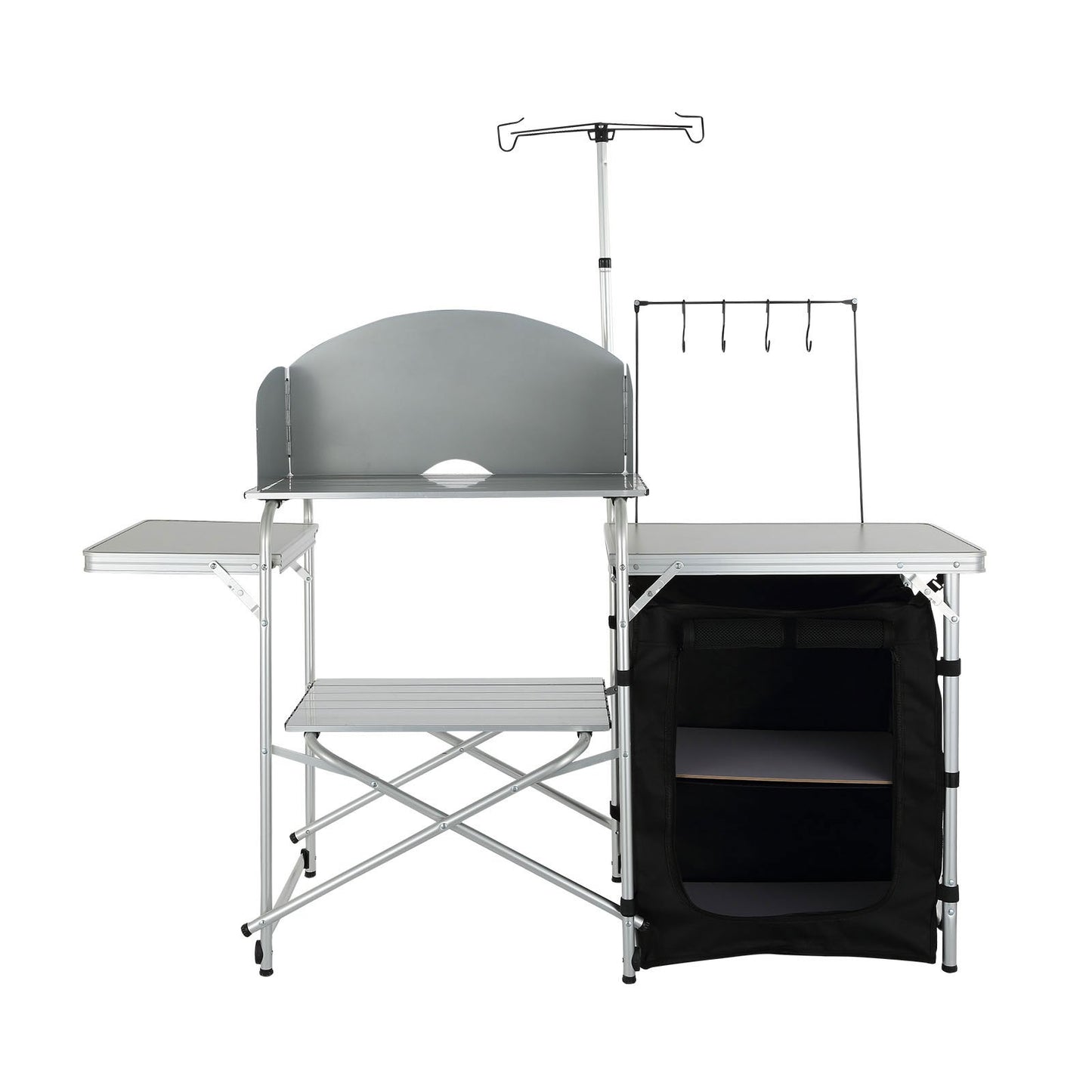 Camping Kitchen Table Foldable Portable Kitchen Table 1 Cabinet & Windshield