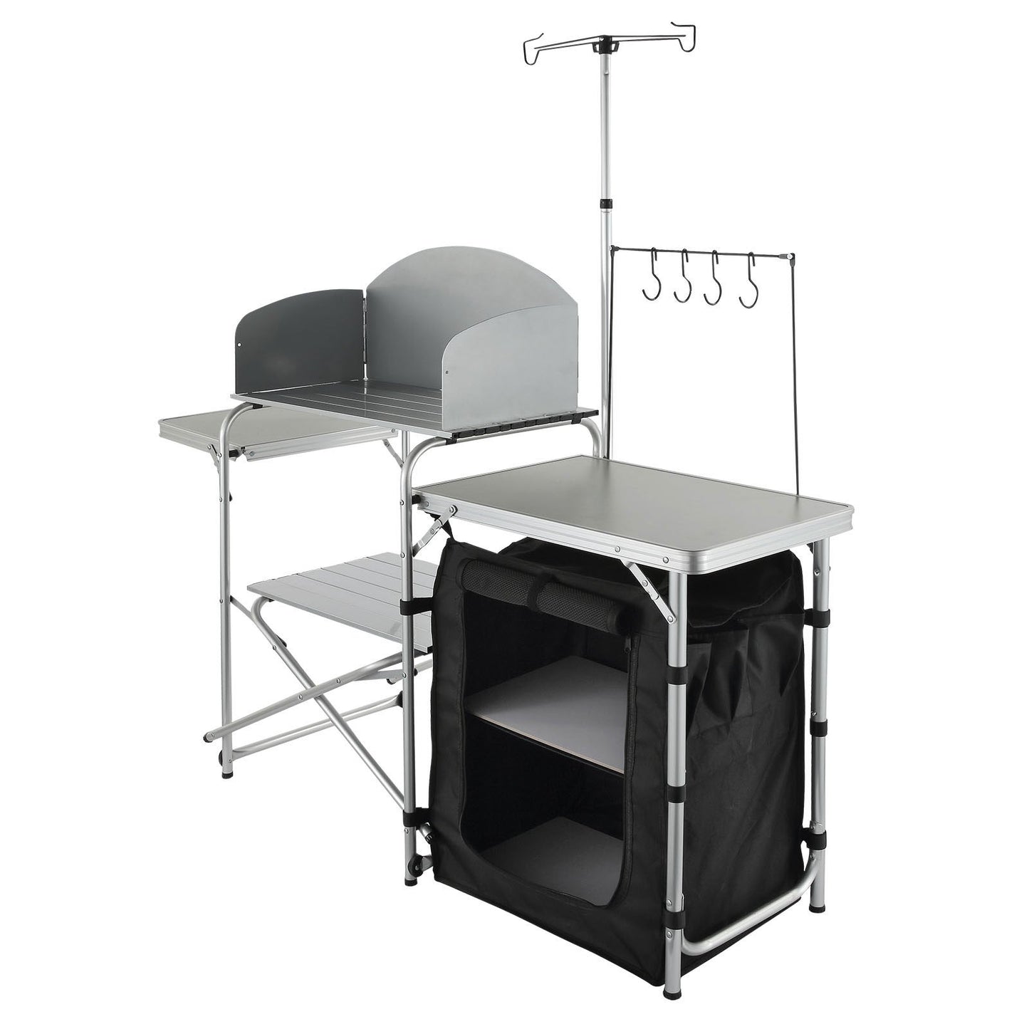 Camping Kitchen Table Foldable Portable Kitchen Table 1 Cabinet & Windshield