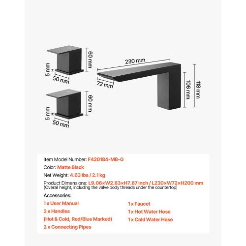 romersk badkarsblandare, badkarsblandareset med 2 handtag, romersk badkarsblandare med vattenfall för husdjurstvätt, babyvård, vuxenbad, mattsvart, rostfritt stål, 3-håls vattenfallsblandare | EU