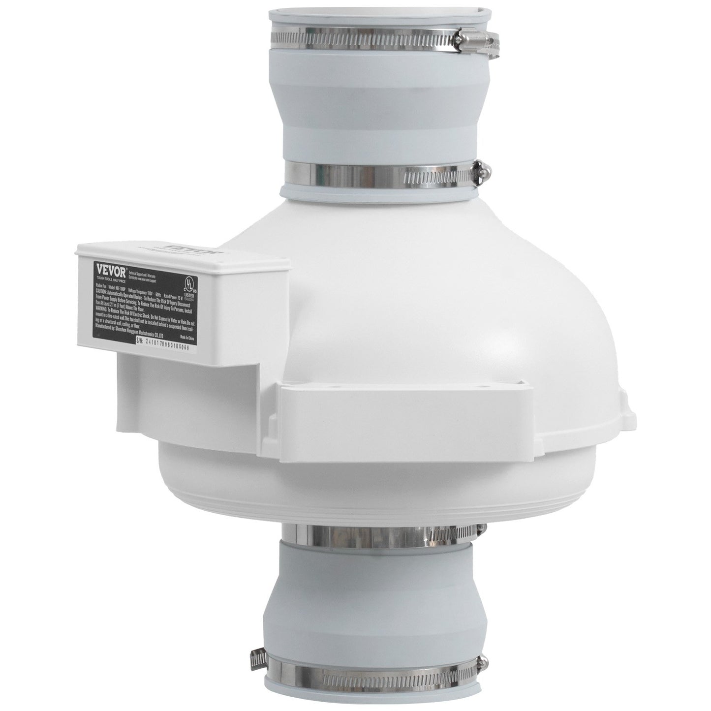 4" to 4.5" Radon Mitigation Fan System Kit Quiet 190 CFM Inline Duct Fan