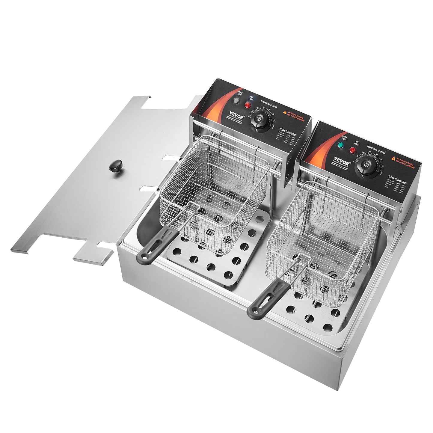 Commercial Electric Fryer 2500W 12L Stainless Steel Upgrade 200°C