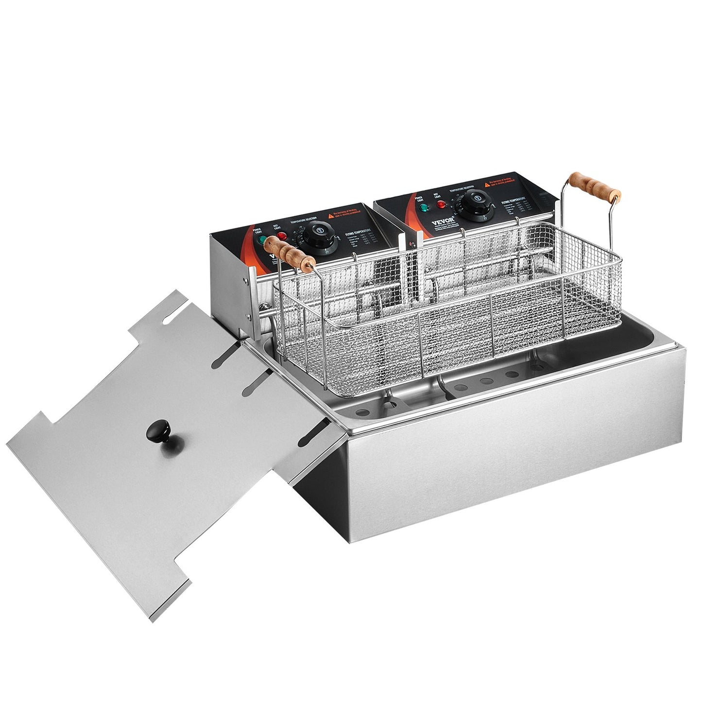Commercial Electric Fryer 2500W 12L Stainless Steel Upgrade 200°C