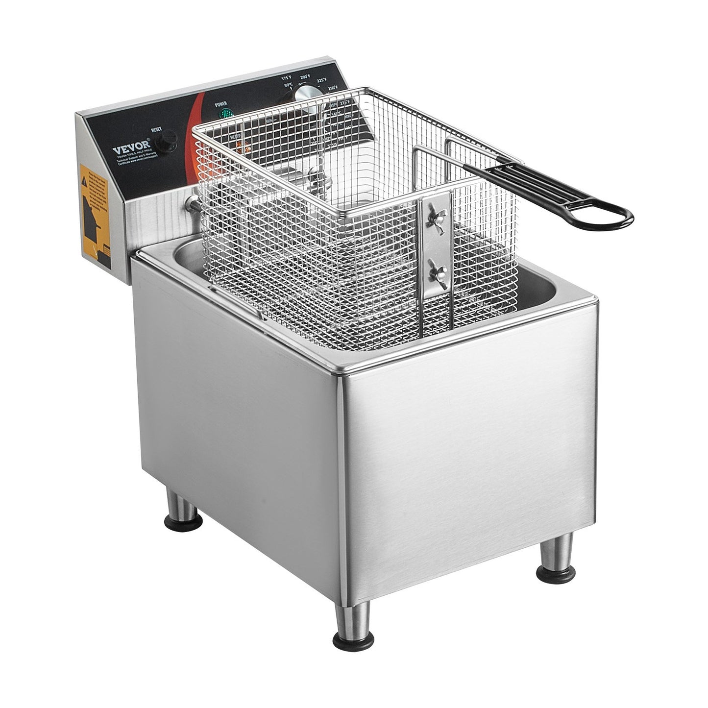 Kommersiell elektrisk fritös 3100W 9L rostfritt stål Uppgradering 200°C