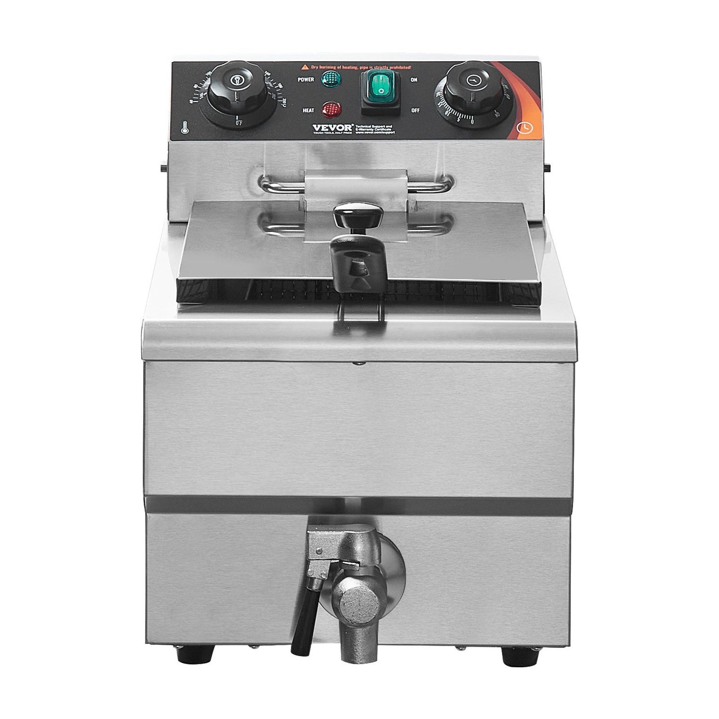 Commercial Electric Fryer 3000W 9L Stainless Steel Upgrade 200°C