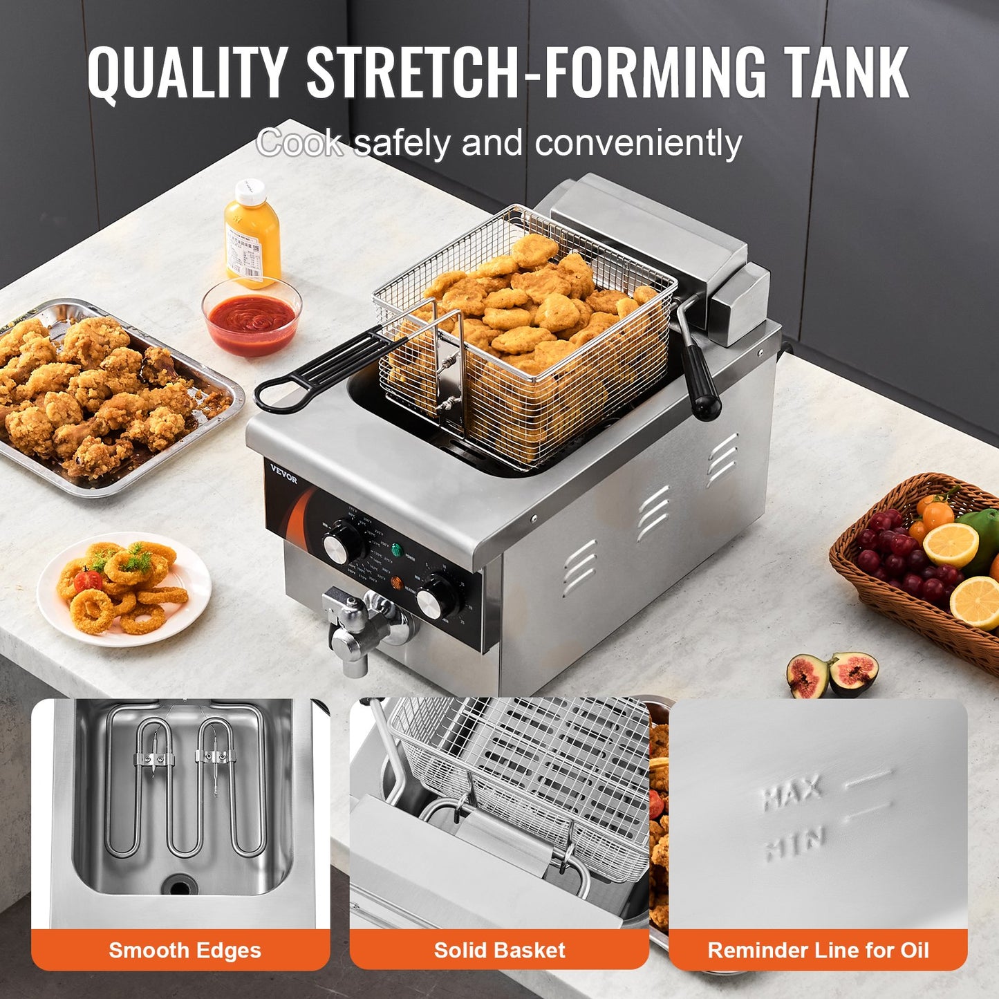 Commercial Electric Deep Fryer Countertop Deep Fryer 9Qt /8.5L