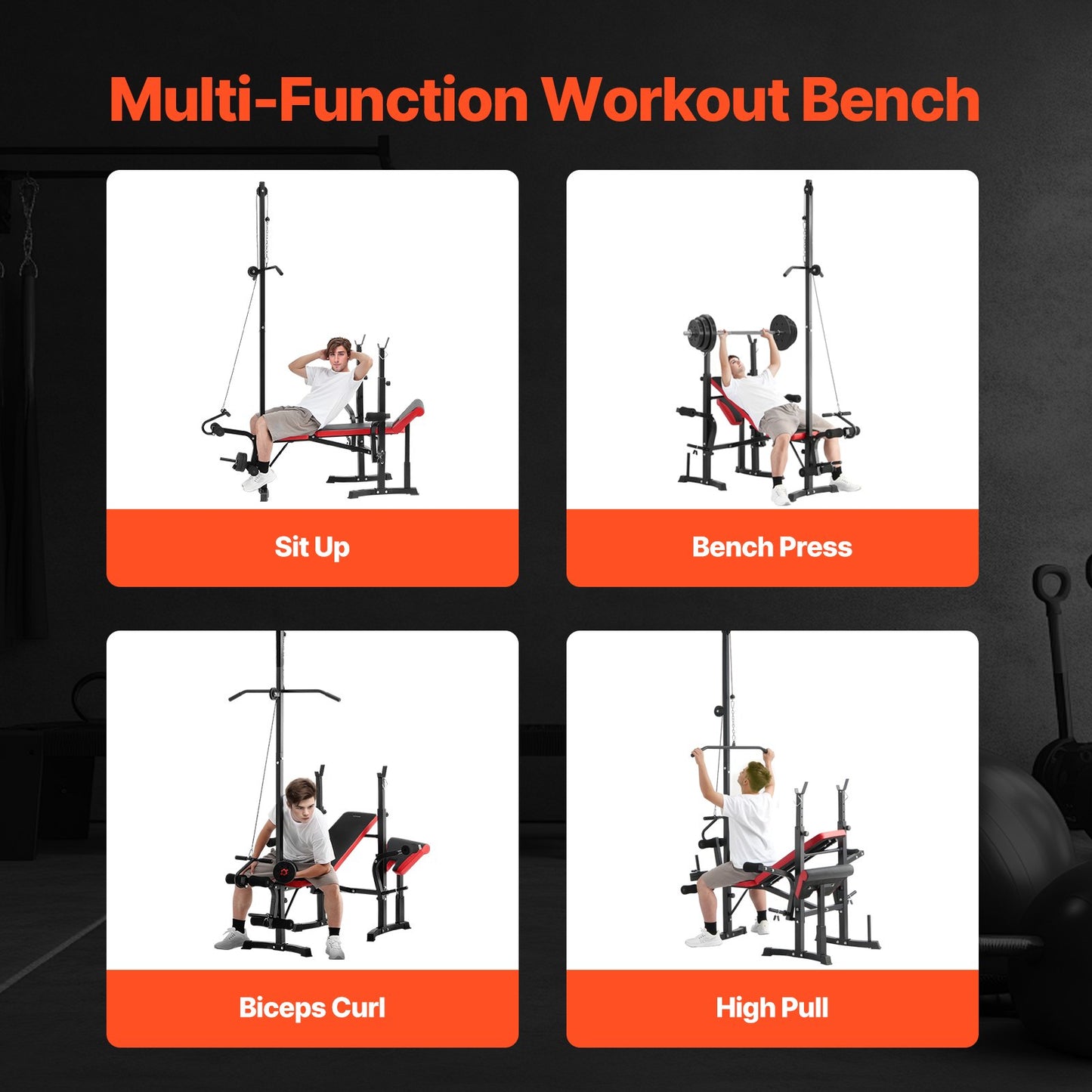 Weight bench Sit up bench for home gym Strength training Adjustable