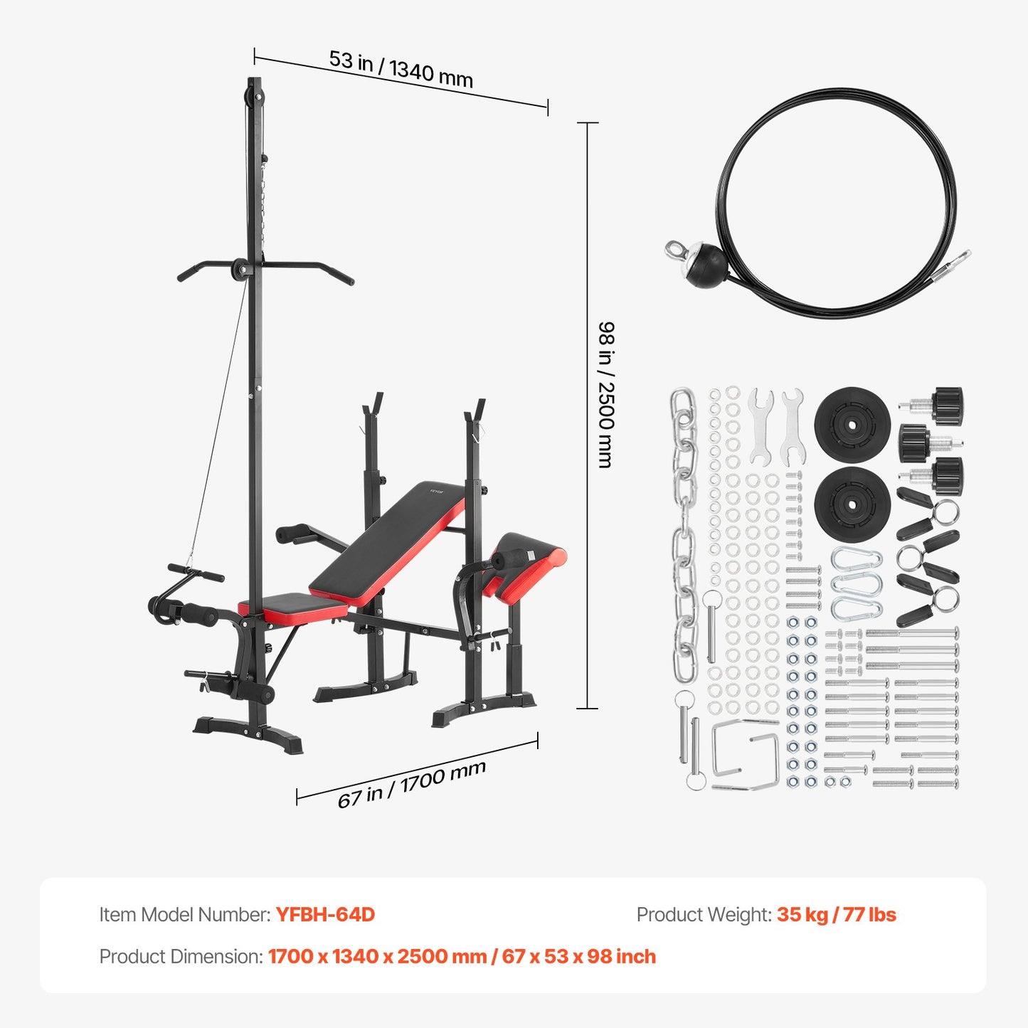 Weight bench Sit up bench for home gym Strength training Adjustable