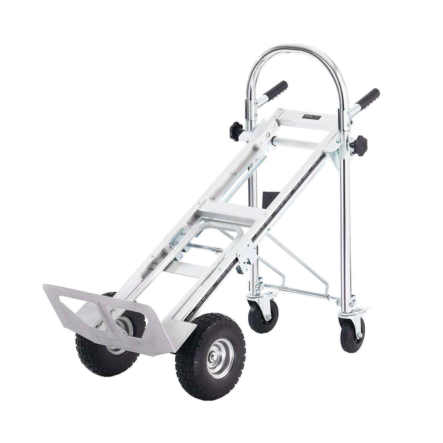 Aluminium Handtruck, 4 i 1, 1000 lbs lastkapacitet, Heavy Duty Industrial Cabriolet hopfällbar Handtruck och Dolly, Utility Cart konverterar från Handtruck till plattformsvagn med gummihjul