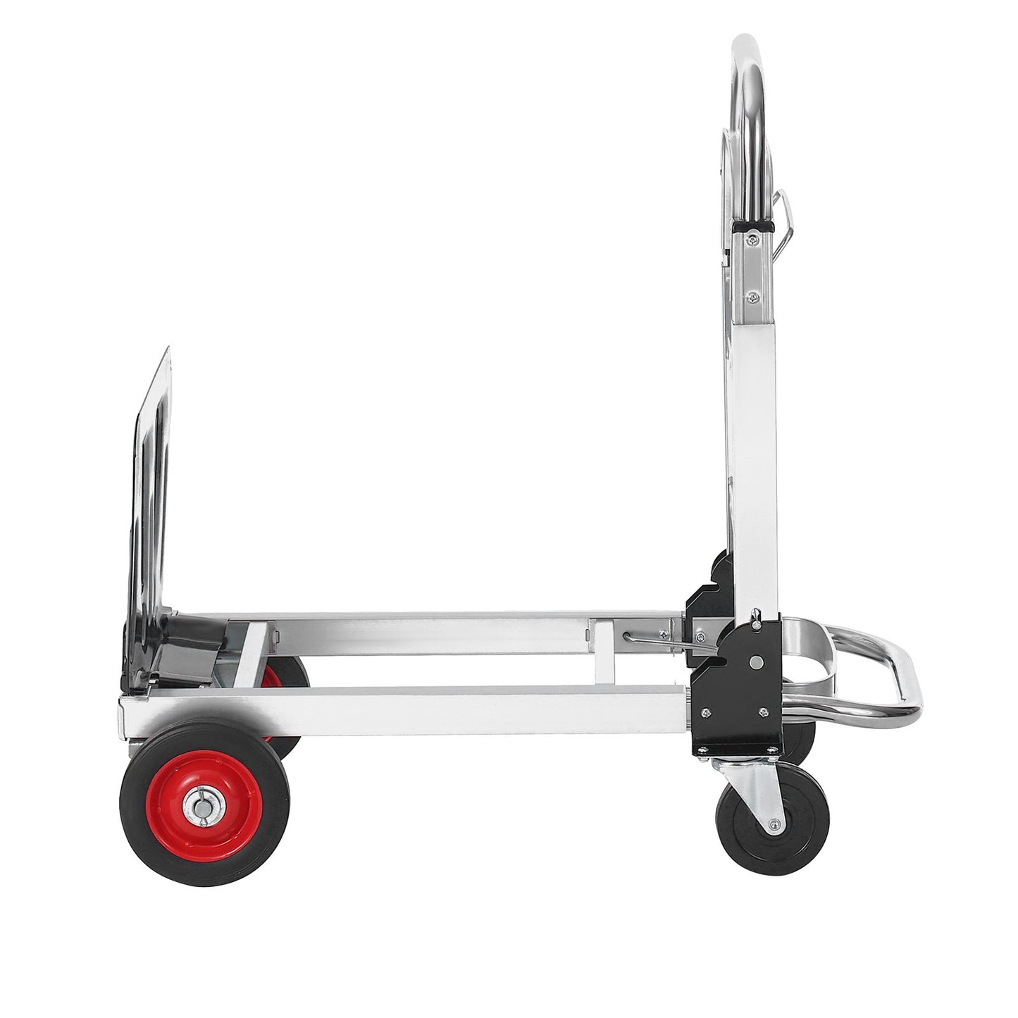 Aluminium Handtruck, 2 i 1, 400 lbs lastkapacitet, Heavy Duty Industriell Cabriolet hopfällbar Handtruck och Dolly, Utility Cart konverterar från Handtruck till plattformsvagn med gummihjul