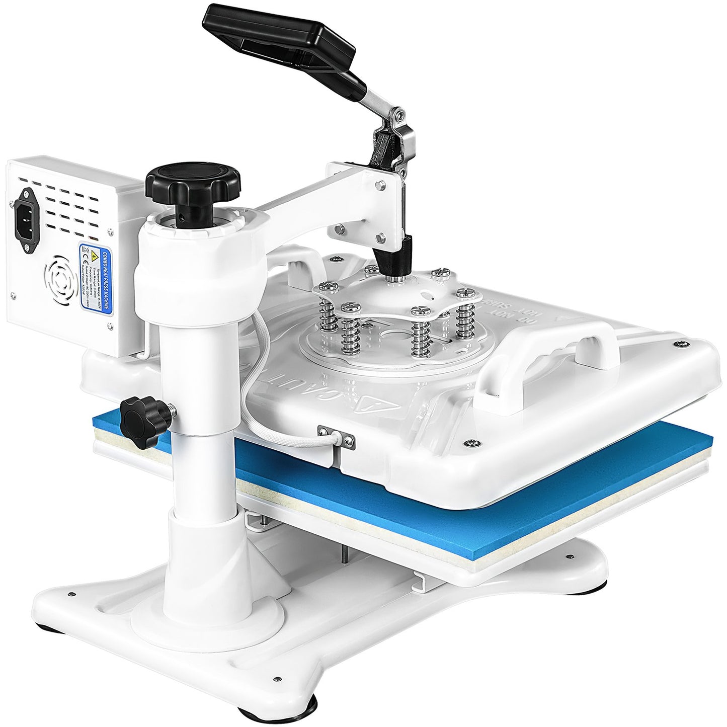 Heat Press 12 X 15 Inch 5 In 1 Heat Press 1250W Heat Press Machine Swing Away White Heat Press T-shirt Sublimation Printer Transfer 360 graders rotation för DIY-skor Hatt och T-shirt