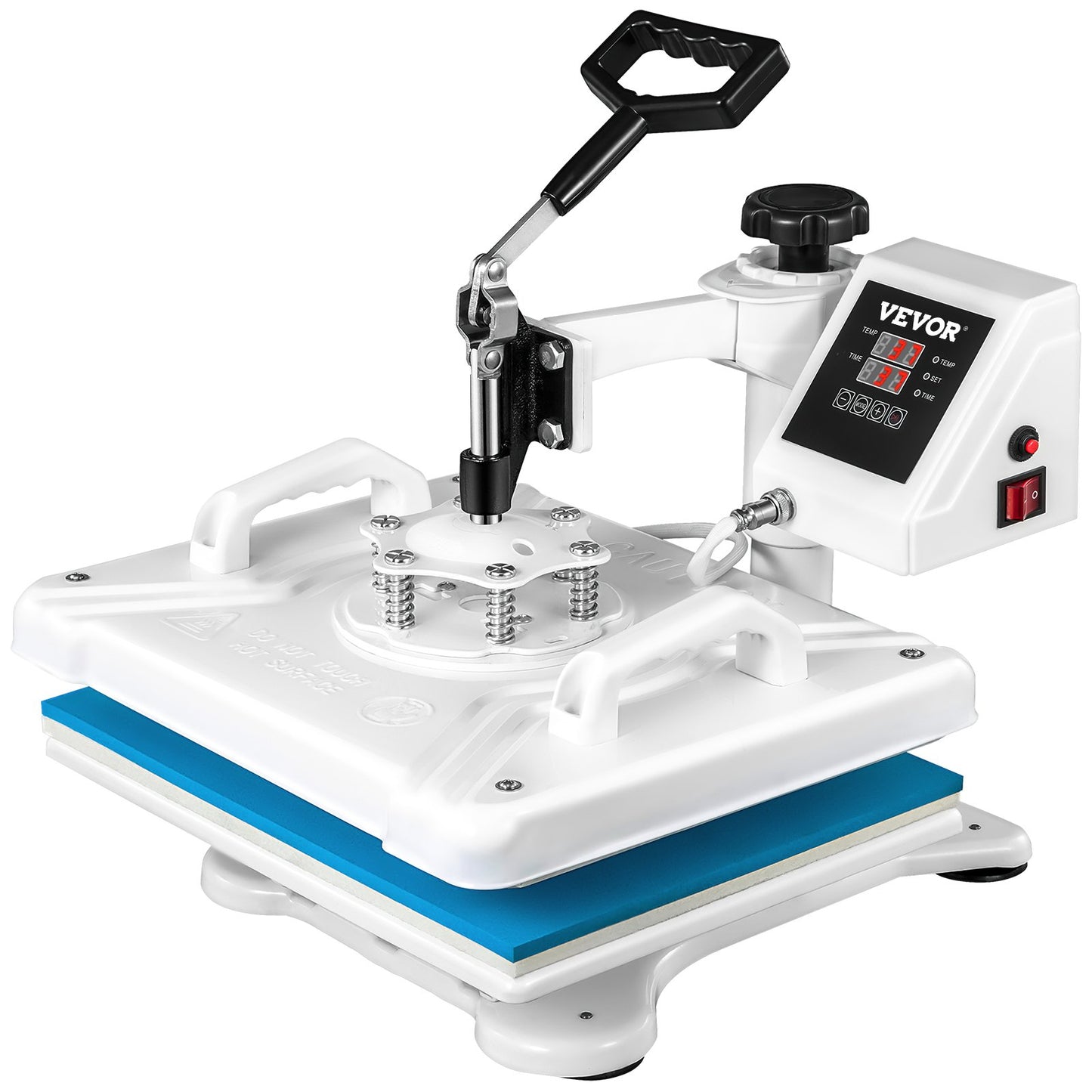 Heat Press 12 X 15 Inch 5 In 1 Heat Press 1250W Heat Press Machine Swing Away White Heat Press T-shirt Sublimation Printer Transfer 360 graders rotation för DIY-skor Hatt och T-shirt
