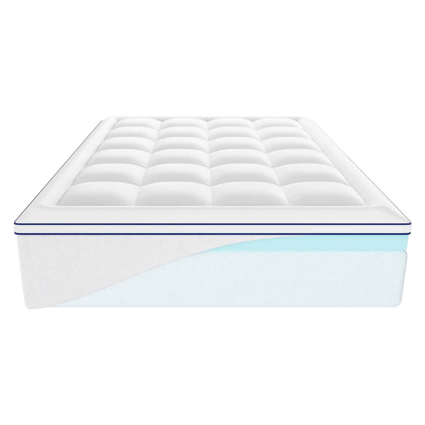 Madrass Topper Premium Memory Foam Fiber Fill Queen 101,6 mm Tjocklek