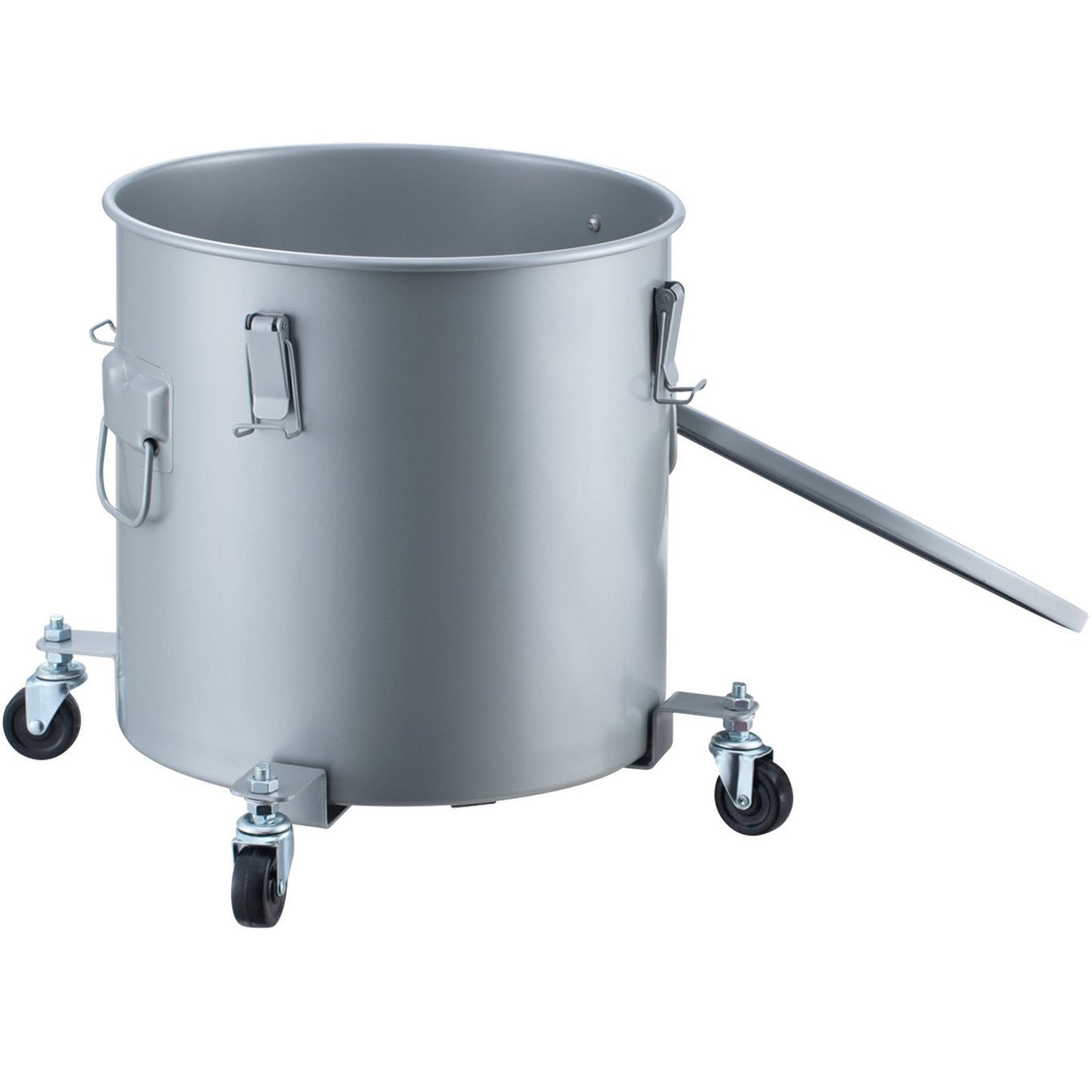 Frittierfetteimer, 8-Gallonen-Ölentsorgungsbehälter mit Rollensockel, Kohlenstoffstahl mit rostfreier Beschichtung, Öltransportbehälter mit Deckel, Verschlussklammern, Filterbeutel zur Filtration von heißem Speiseöl, Grau