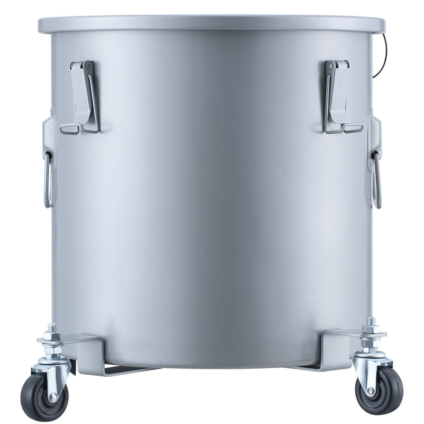 Frittierfetteimer, 8-Gallonen-Ölentsorgungsbehälter mit Rollensockel, Kohlenstoffstahl mit rostfreier Beschichtung, Öltransportbehälter mit Deckel, Verschlussklammern, Filterbeutel zur Filtration von heißem Speiseöl, Grau