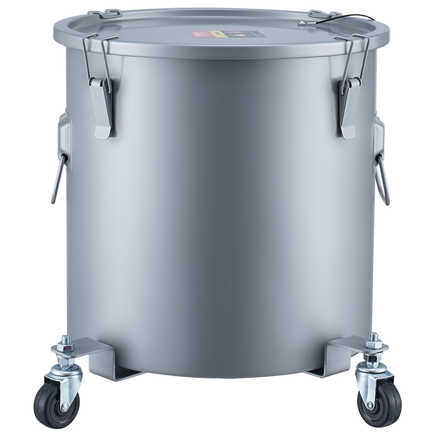 Frittierfetteimer, 8-Gallonen-Ölentsorgungsbehälter mit Rollensockel, Kohlenstoffstahl mit rostfreier Beschichtung, Öltransportbehälter mit Deckel, Verschlussklammern, Filterbeutel zur Filtration von heißem Speiseöl, Grau