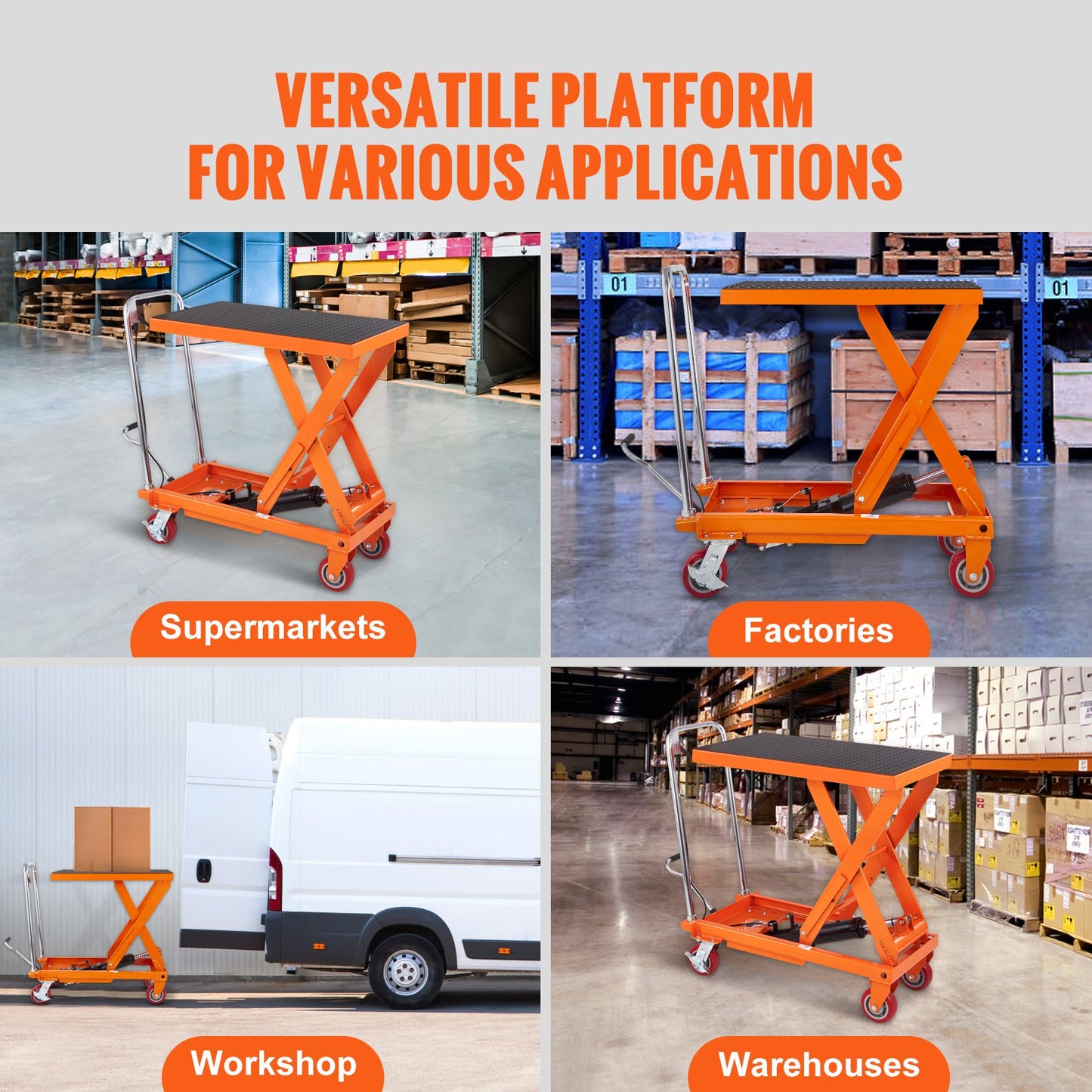 Hydraulic lift table cart, 1100lbs capacity 35.4" lift height, manual lift table with 4 wheels and non-slip pad, hydraulic scissor cart for material handling and transport