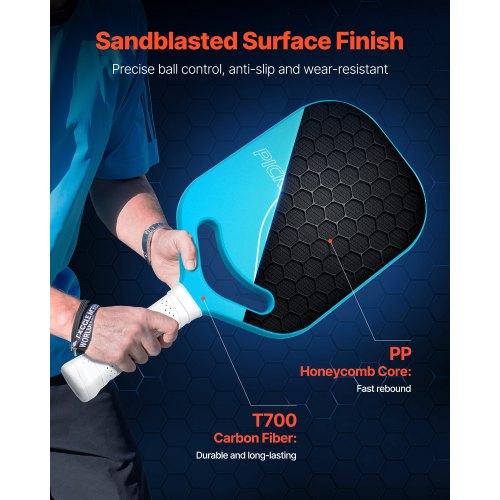 Pro Pickleball Paddle i Kolfiber med Aero Throat Honeycomb Core-racket | EU
