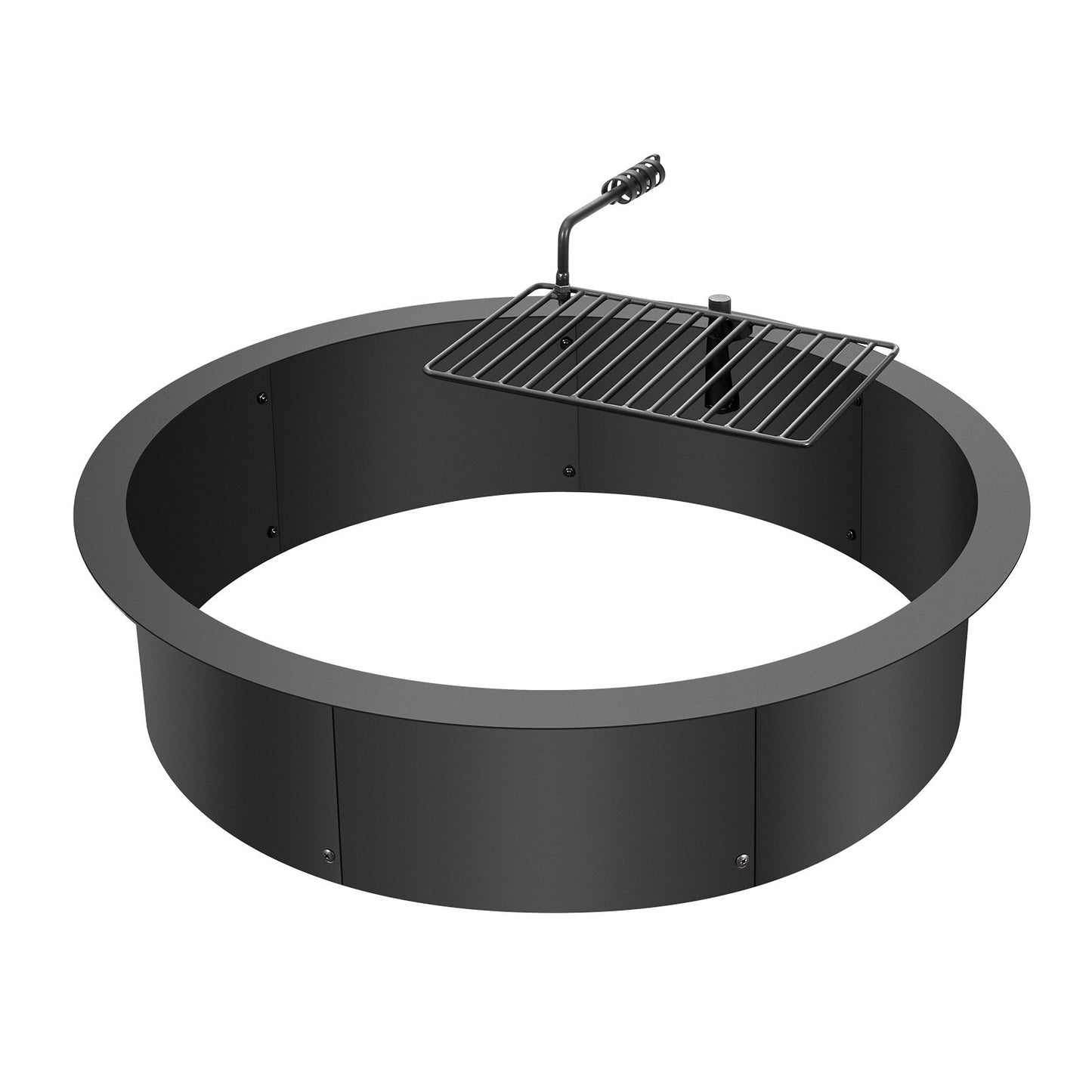 Fire Pit Ring med BBQ Fire Ring 35 tums yttre stål DIY Campfire Firepit