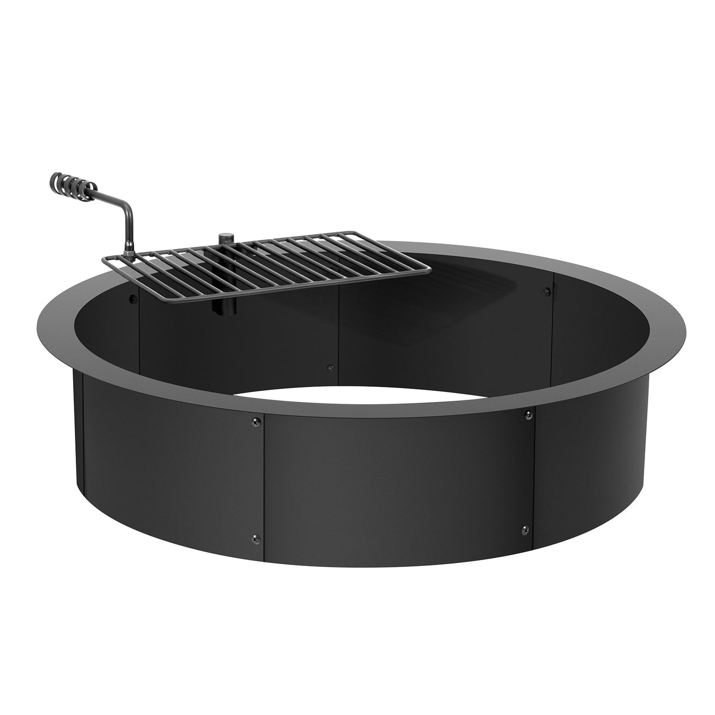 Fire Pit Ring med BBQ Fire Ring 35 tums yttre stål DIY Campfire Firepit