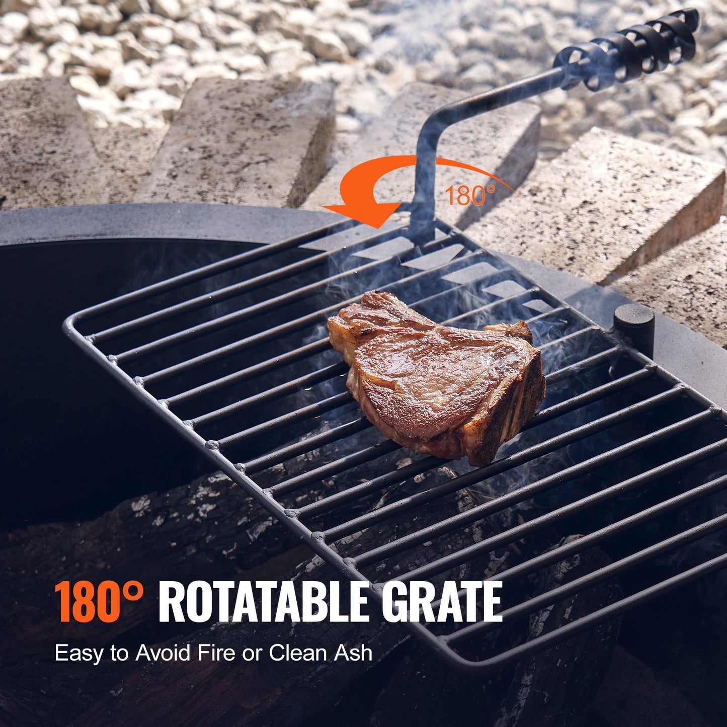 Feuerstelle Ring mit BBQ Feuer Ring 40 Zoll Äußere Stahl DIY Lagerfeuer Feuerstelle