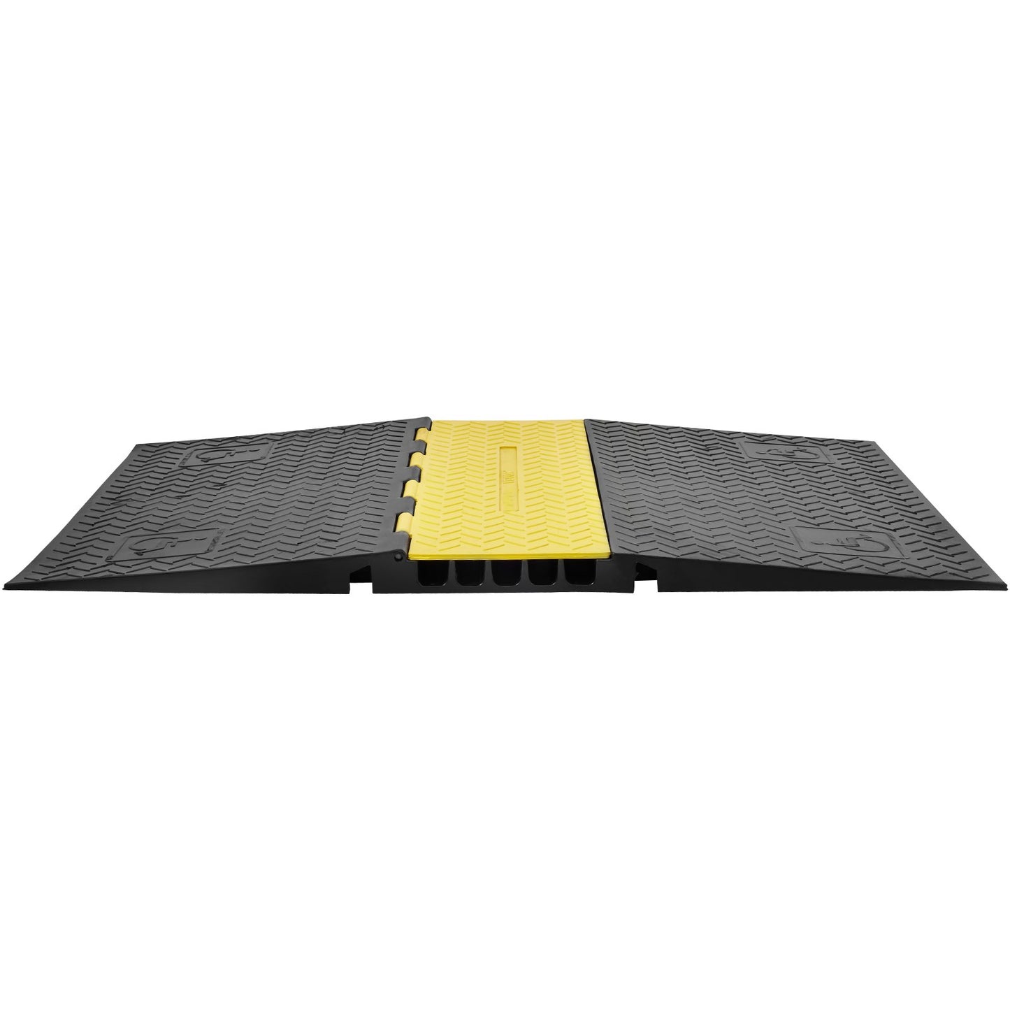 Gummikabelskyddsramp, 5-kanals, 22000 lbs/axel Kapacitet Heavy Duty Wire Cover Ramp Slang Sladd Ramp Uppfart, trafikfartshinder med flip-open topplock, ADA-kompatibel för inomhus och utomhus