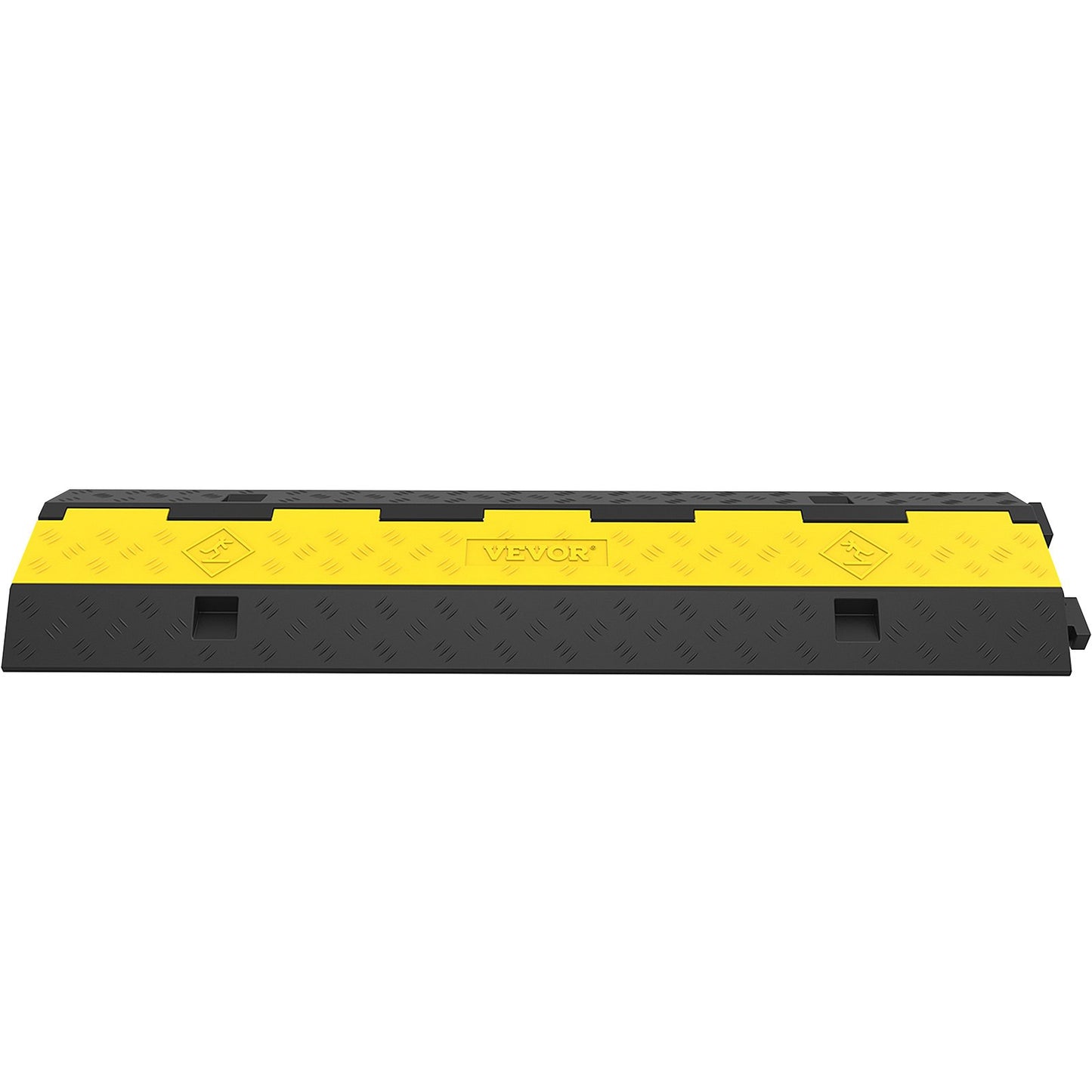 Cable Protection Ramp, 4 Pack 2 Channels Speed Bump, Rubber Modular Speed Barrier Rated 11000 LBS Load Capacity, Protective Wire Cord Ramp Driveway Rubber Traffic Speed Barriers Cable Protection