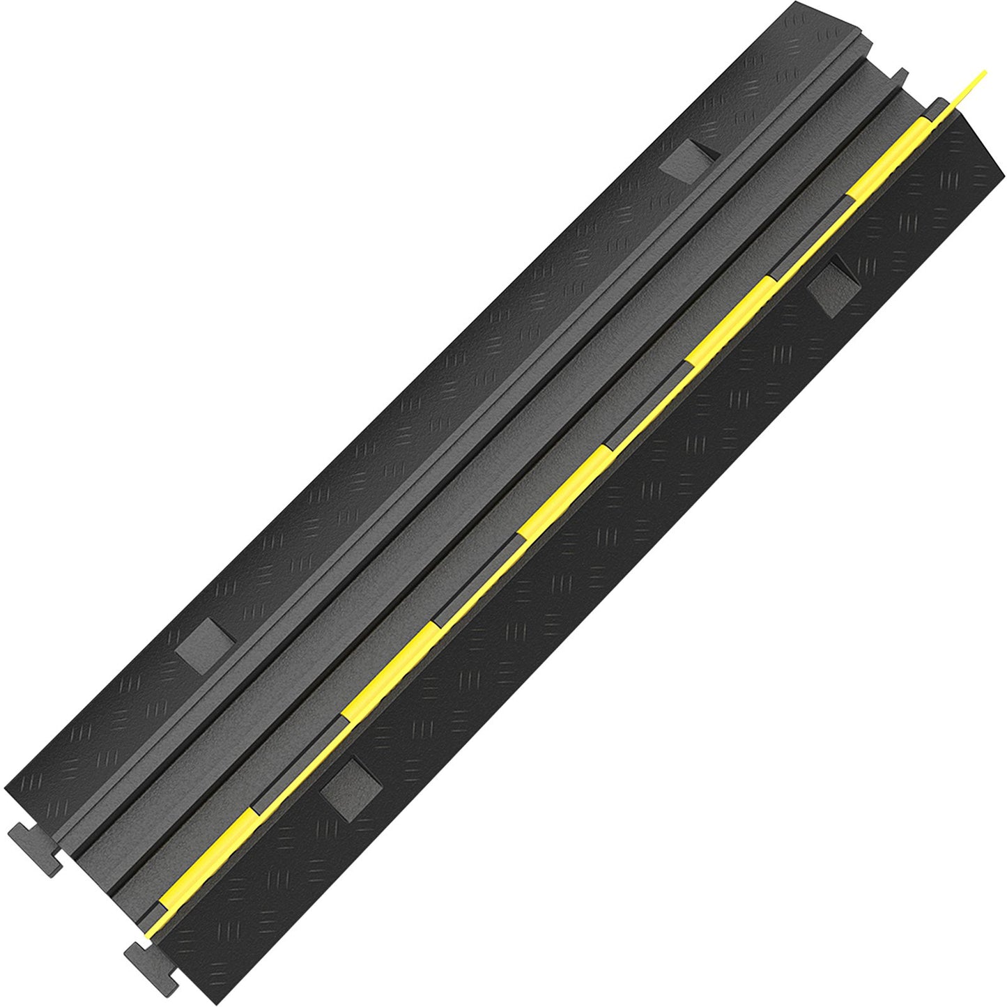 Cable Protection Ramp, 4 Pack 2 Channels Speed Bump, Rubber Modular Speed Barrier Rated 11000 LBS Load Capacity, Protective Wire Cord Ramp Driveway Rubber Traffic Speed Barriers Cable Protection