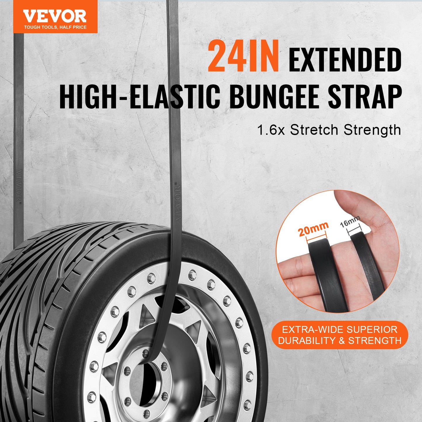 10 st Flat Bungee Cord Set 20 mm Heavy Duty Bungee Straps med S-krok