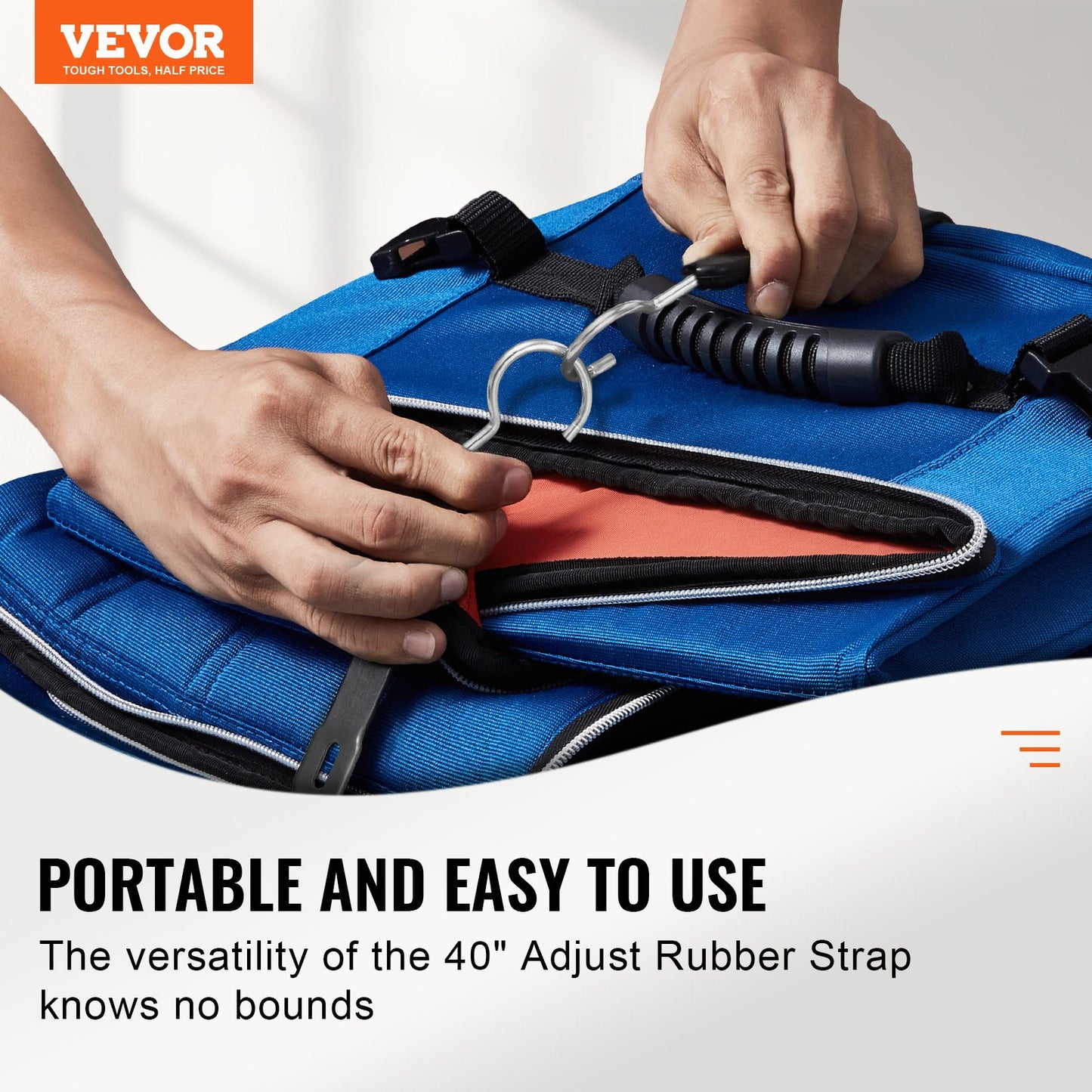 4 pcs Flat Bungee Cord Set 20 mm Heavy Duty Bungee Straps with S-Hook 40