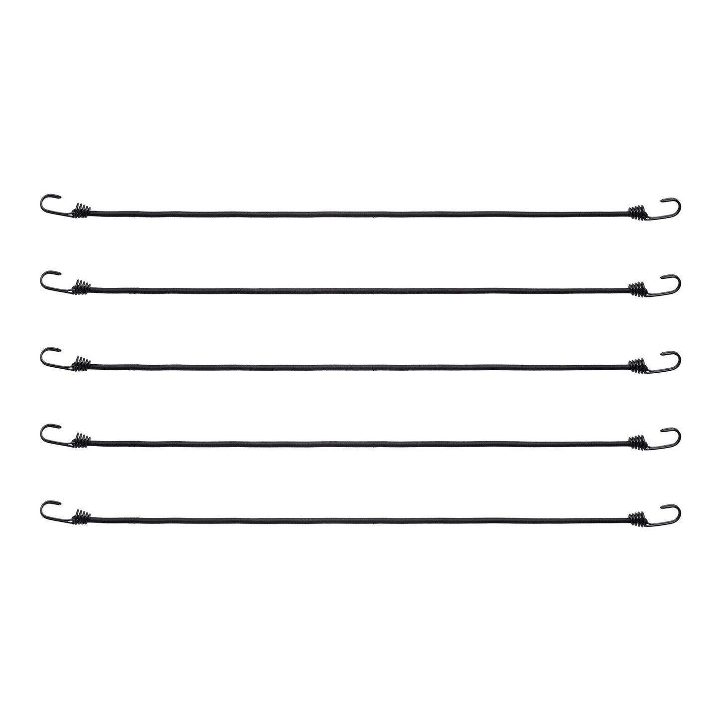 12 st Bungee Linor med Krokar 32 I Heavy Duty Bungee Straps 8 mm Svart