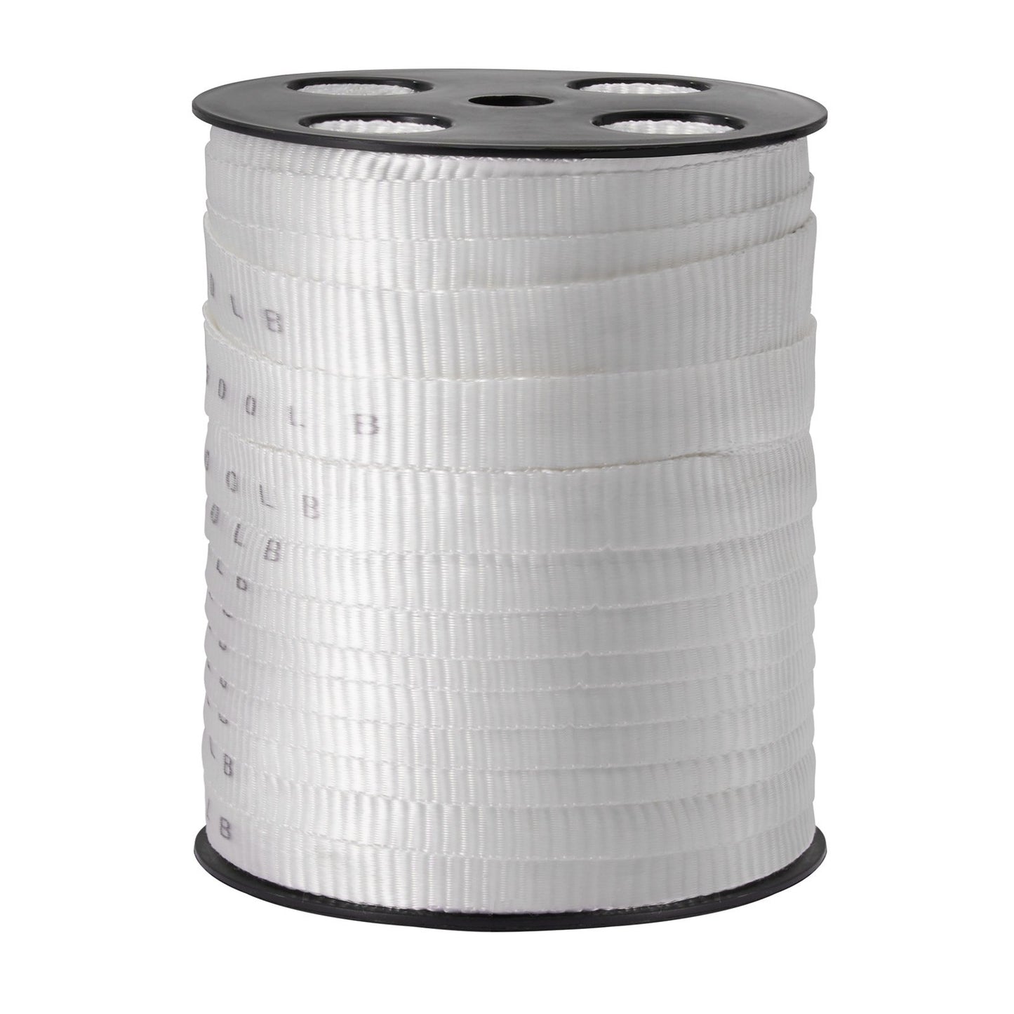 Polyester dragtejp, 3/4" x 265" Mule Tejp platt rep, 2500 lbf dragkapacitet, tryckt nätkabeldragningstejp för förpackning, trädgårdsarbete, kommersiell el, ledningsarbete, vit